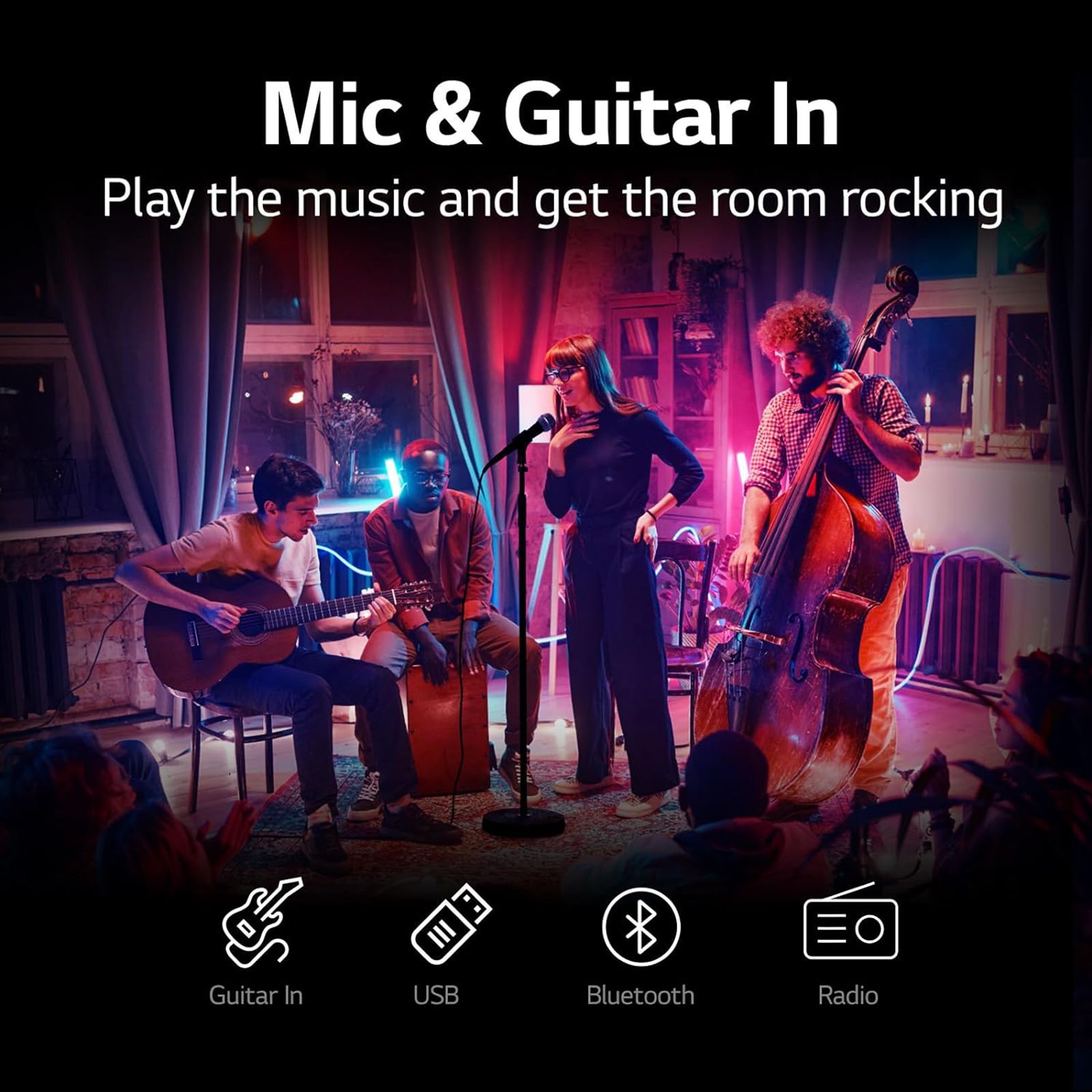 LG XBOOM RNC5 Bluetooth Party Speaker (Karaoke Supported, Black)_13