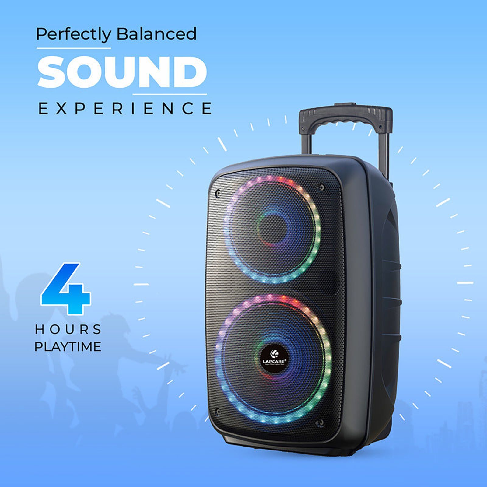 LAPCARE LAPSONIC 30W Bluetooth Party Speaker with Mic (Built-in FM Radio, Stereo Channel, Black) LAPCARE LAPSONIC 30W Bluetooth Party Speaker with Mic (Built-in FM Radio, Stereo Channel, Black)_13