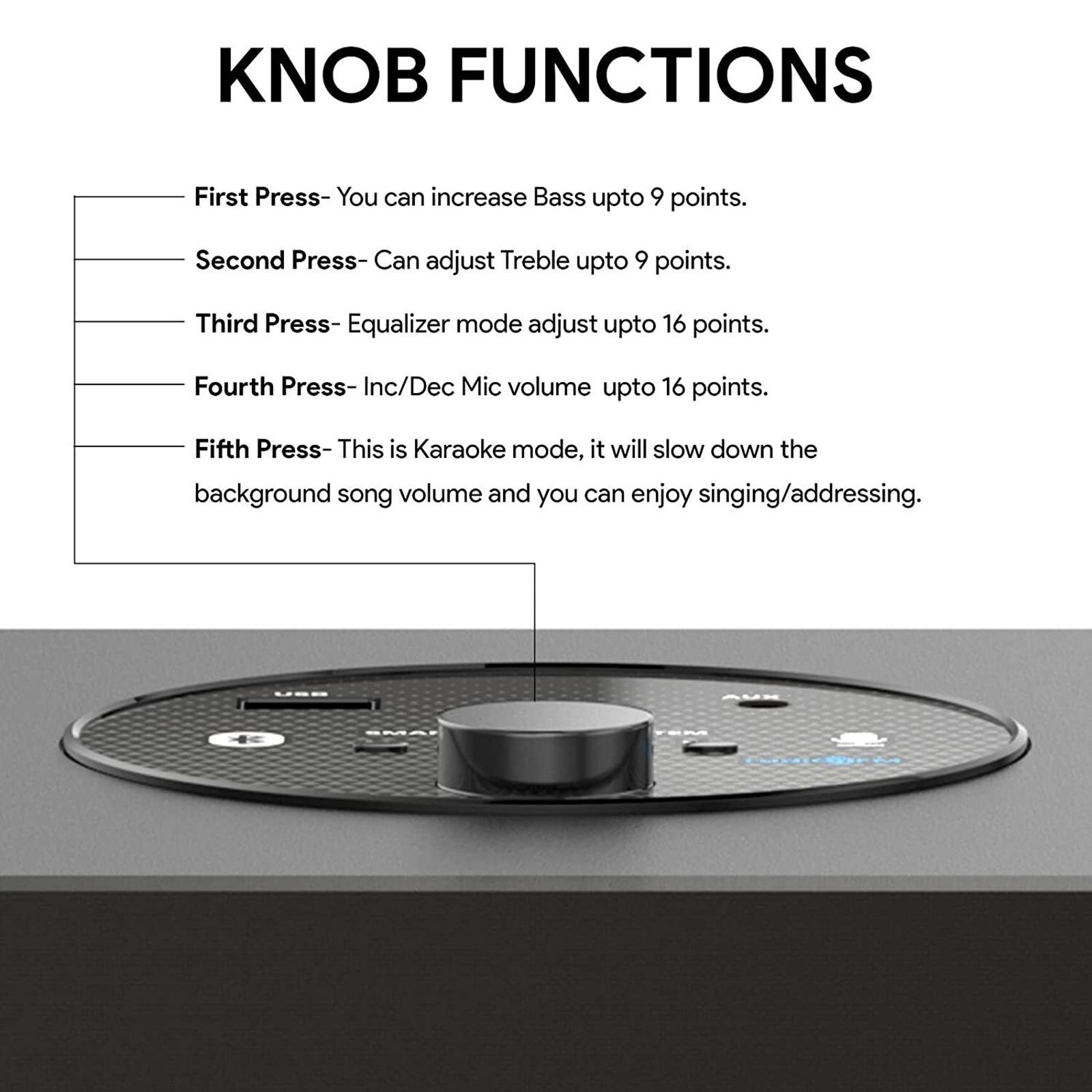 MODGET Rock 80W Bluetooth Party Speaker with Mic (Karaoke Supported, 2.1 Channel, Black)_8