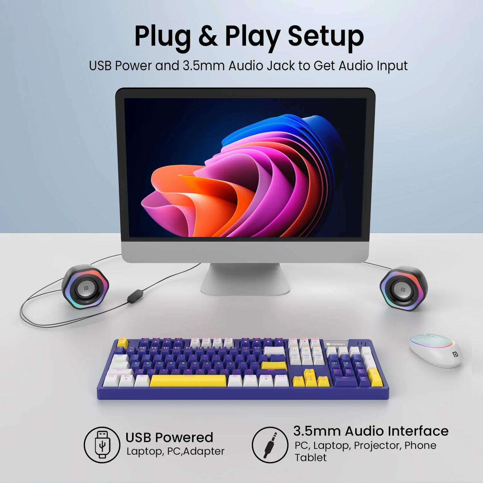 PORTRONICS In Tune 4 6W Multimedia Speaker (45mm Driver, 2.0 Channel, Black)_9