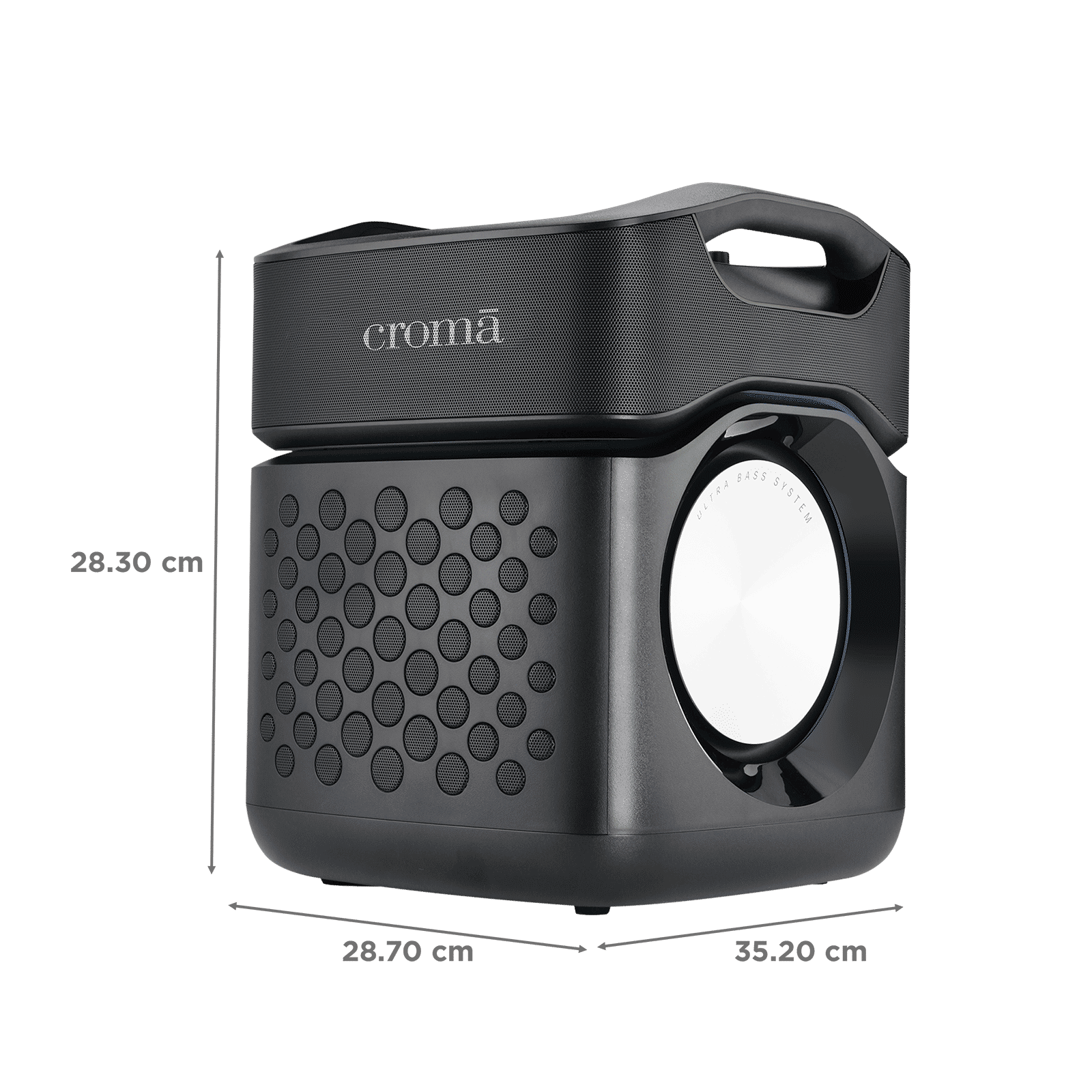 Croma 100W Bluetooth Party Speaker (RGB Party Lights, Black)_2