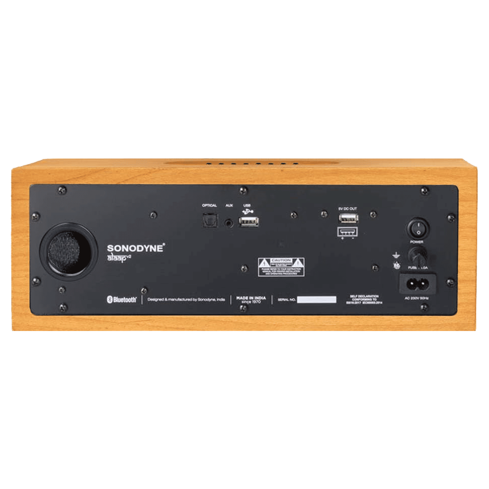 Sonodyne Alaap II 80W Bluetooth Speaker (Class D Amplifiers, Stereo Chanel, Wood)_6