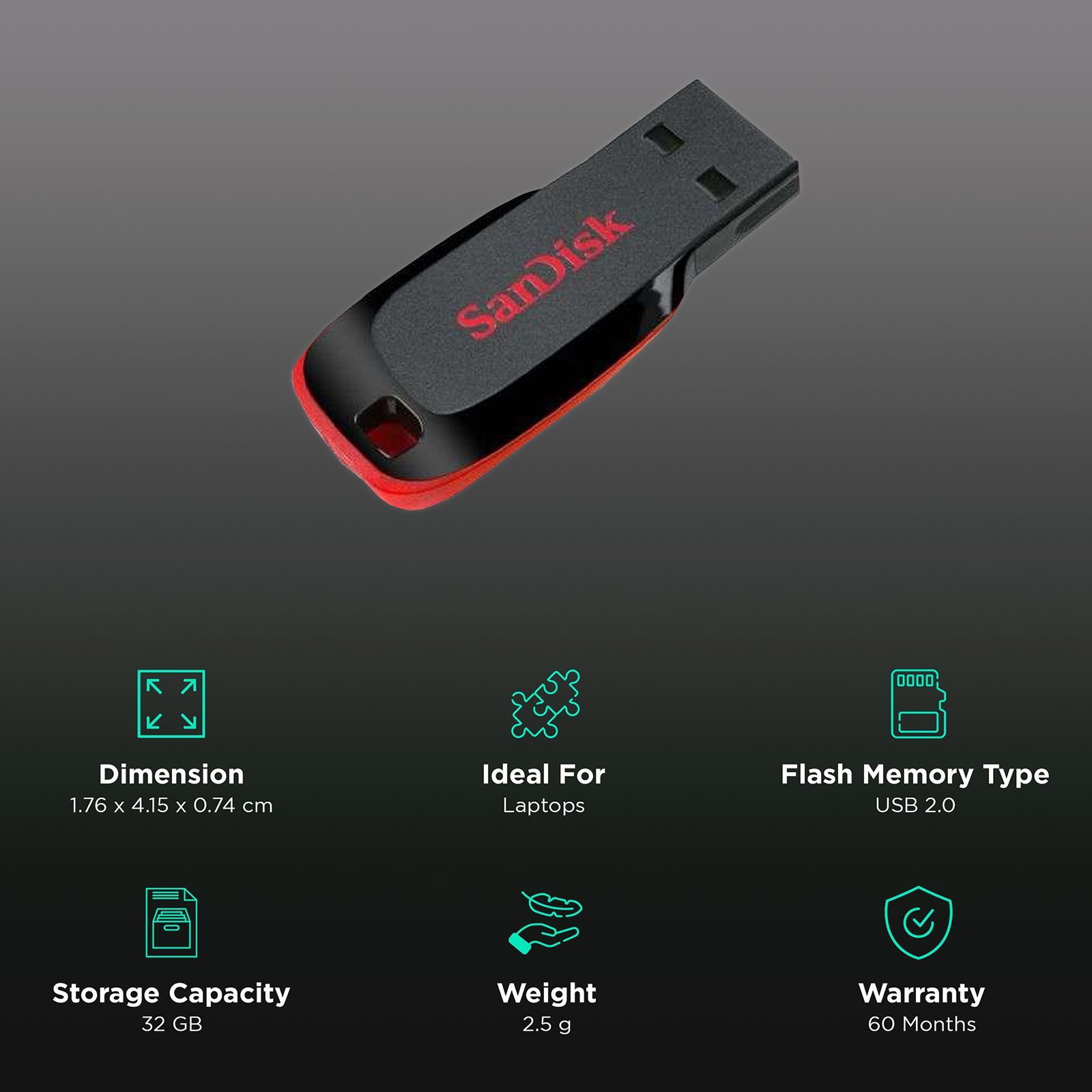 SanDisk Cruzer Blade 32GB USB (2.0) Pen Drive (High-Capacity Drive, Red) SanDisk Cruzer Blade 32GB USB (2.0) Pen Drive (High-Capacity Drive, Red)_3