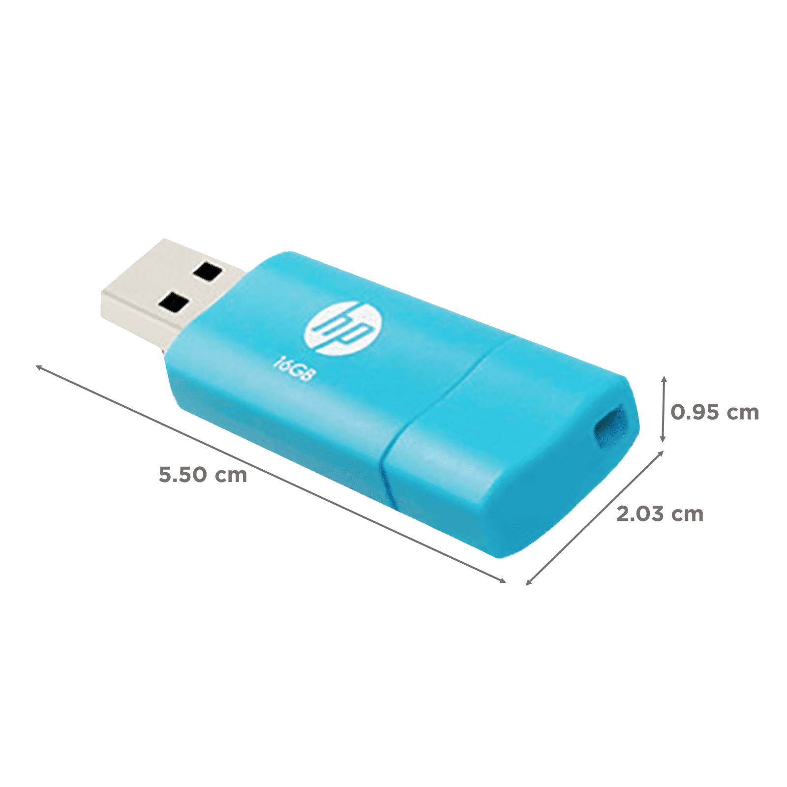 HP v152w 16GB USB (2.0) Pen Drive (Handy Sliding Lidless Design, Blue)_2
