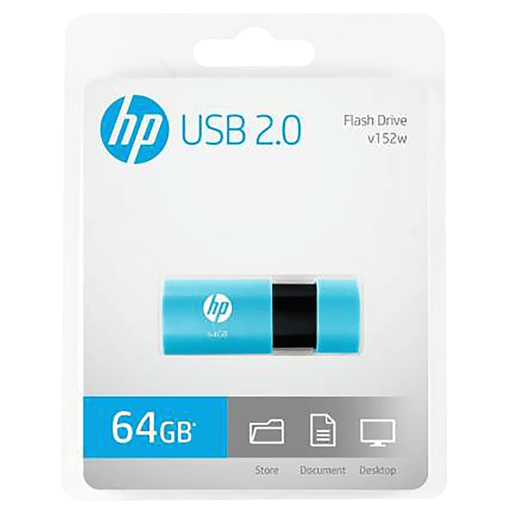 HP v152w 64GB USB (2.0) Pen Drive (Handy Sliding Lidless Design, Blue) HP v152w 64GB USB (2.0) Pen Drive (Handy Sliding Lidless Design, Blue)_3