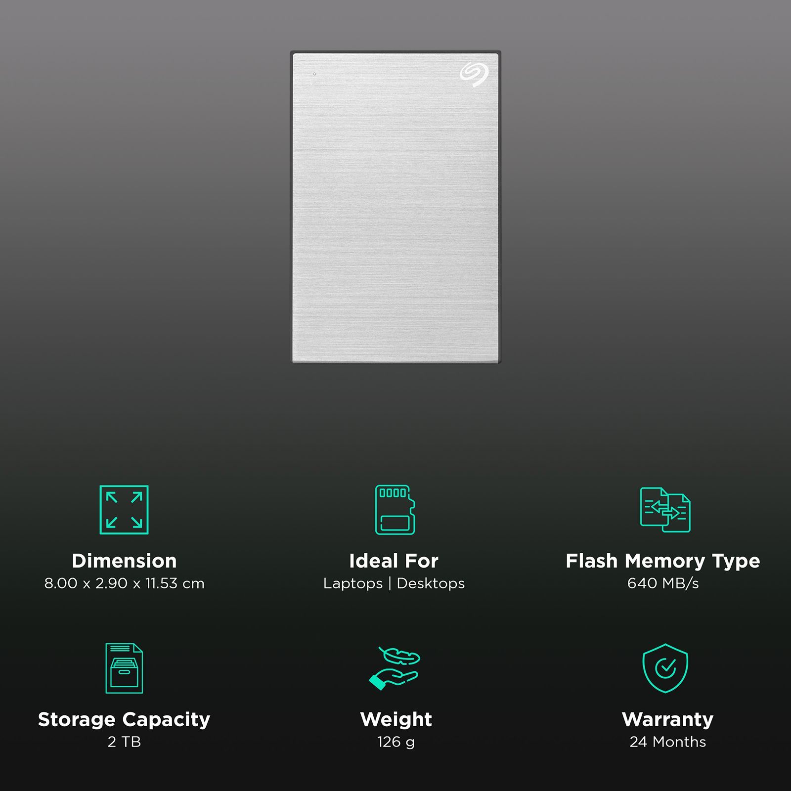 SEAGATE Backup Plus Slim Portable 2TB USB 3.0 Hard Disk Drive (3-Year Rescue Data Recovery, STHN2000401, Silver)_3