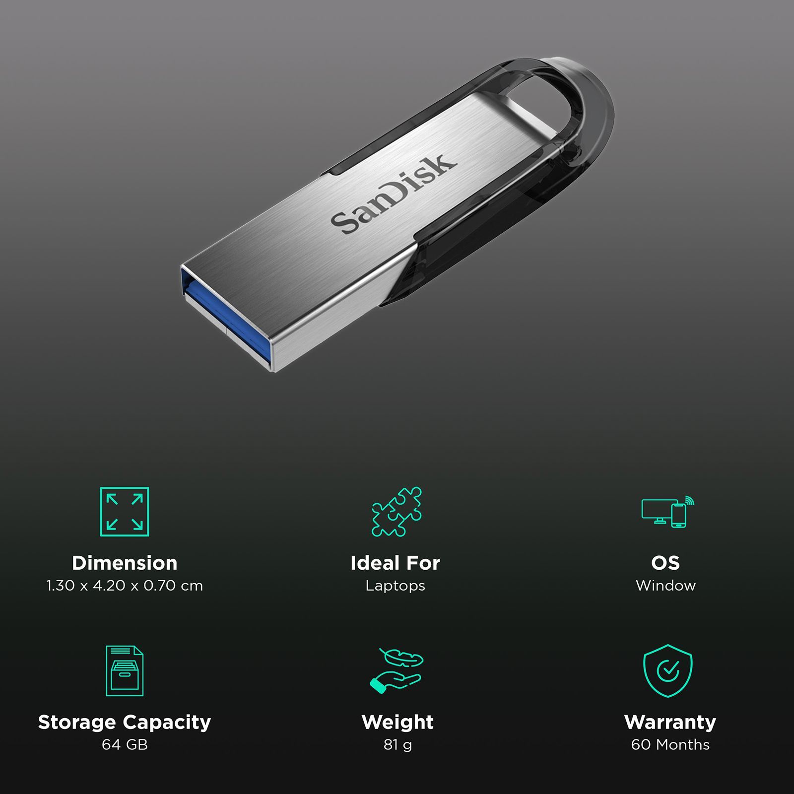 SanDisk Ultra Fair 64GB USB Type A (3.0) Pen Drive (Stylish and tough, Black) SanDisk Ultra Fair 64GB USB Type A (3.0) Pen Drive (Stylish and tough, Black)_3