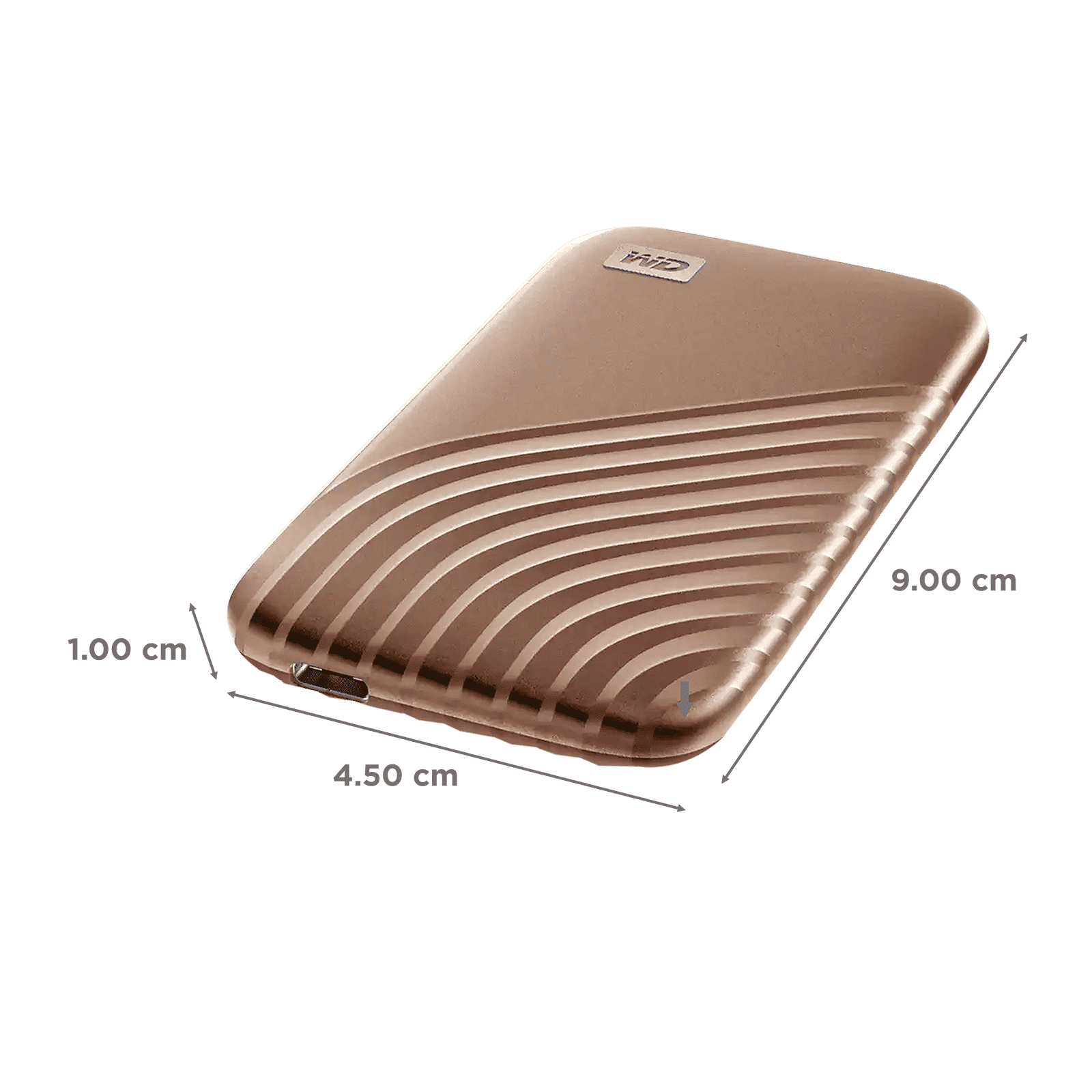 Western Digital My Passport 500GB USB Type-C (3.2) Portable Solid State Drive (Password Protection, Gold)_2