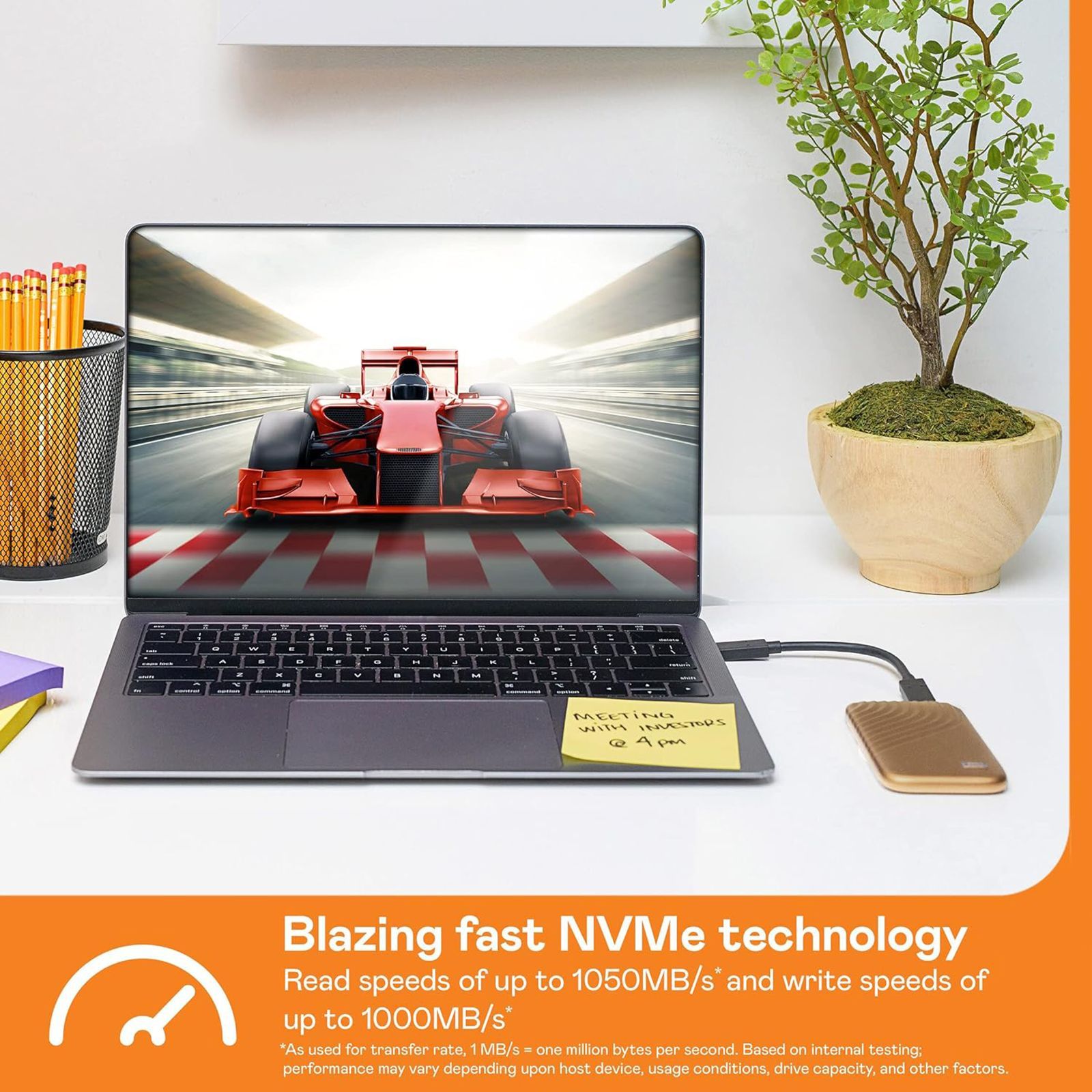 Western Digital My Passport 500GB USB Type-C (3.2) Portable Solid State Drive (Password Protection, Gold)_4