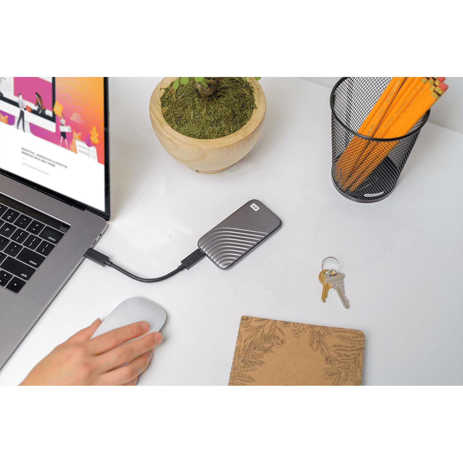 Western Digital My Passport 500GB USB Type-C (3.2) Portable Solid State Drive (Password Protection, Space Grey)_9