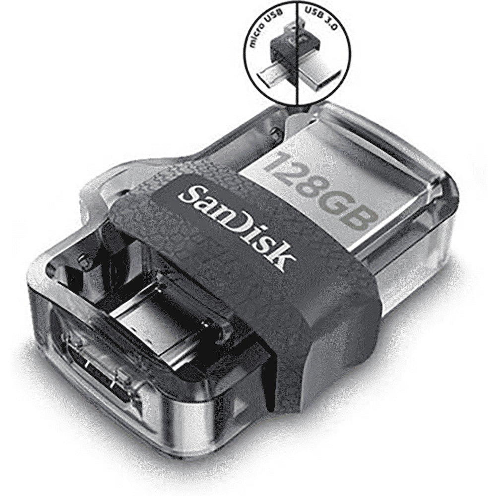 SanDisk Ultra Dual Drive m3.0 128GB Micro USB, USB (3.0) OTG Pen Drive (Retractable Design, Black & Gray) SanDisk Ultra Dual Drive m3.0 128GB Micro USB, USB (3.0) OTG Pen Drive (Retractable Design, Black & Gray)_7