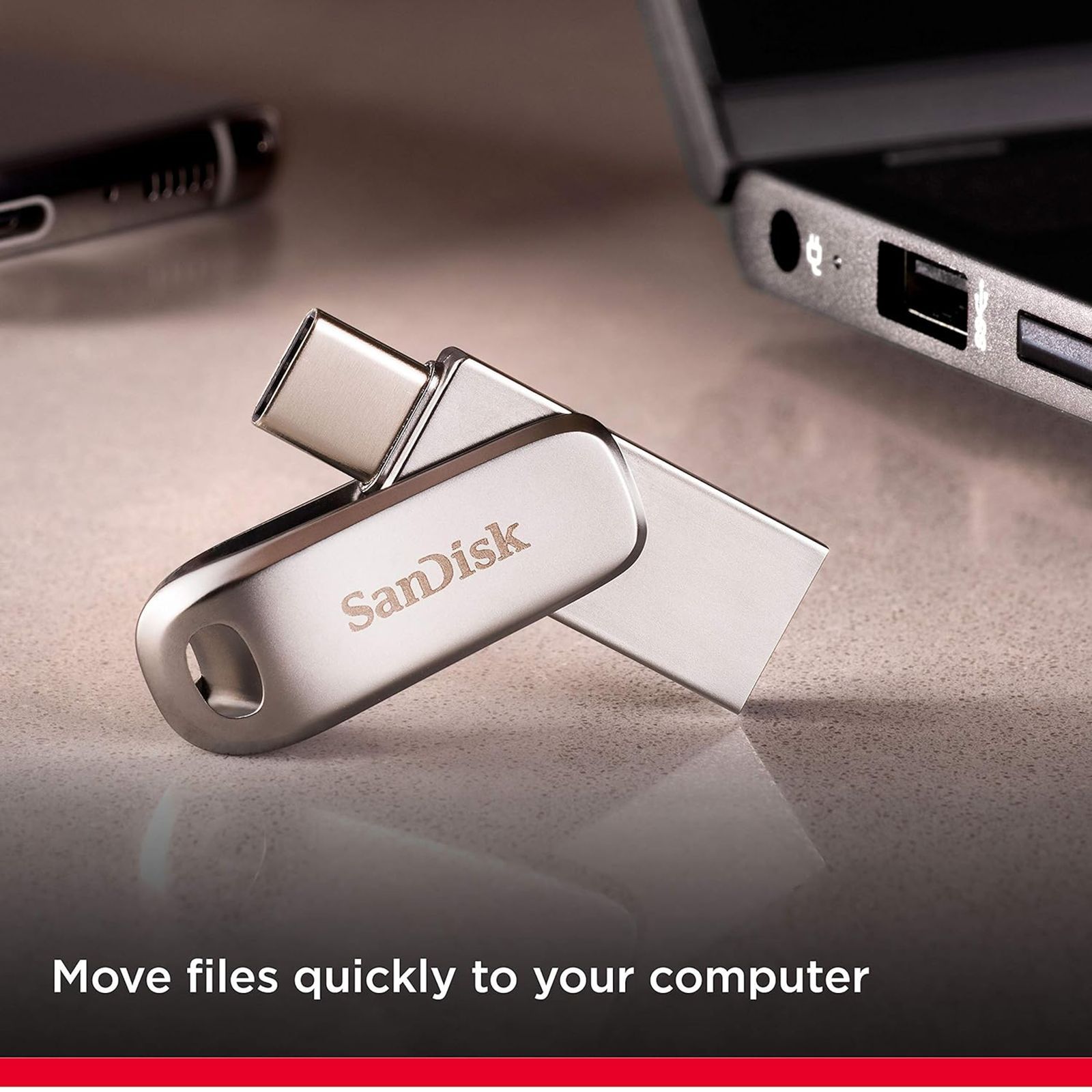 SanDisk Ultra Dual Drive Luxe 32GB USB Type A (3.2), USB Type C (3.2) OTG Pen Drive (Swivel Design to Protect Connectors, Silver) SanDisk Ultra Dual Drive Luxe 32GB USB Type A (3.2), USB Type C (3.2) OTG Pen Drive (Swivel Design to Protect Connectors, Silver)_9