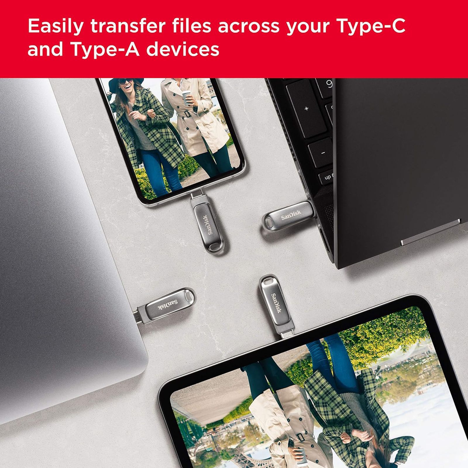 SanDisk Ultra Dual Drive Luxe 32GB USB Type A (3.2), USB Type C (3.2) OTG Pen Drive (Swivel Design to Protect Connectors, Silver) SanDisk Ultra Dual Drive Luxe 32GB USB Type A (3.2), USB Type C (3.2) OTG Pen Drive (Swivel Design to Protect Connectors, Silver)_8