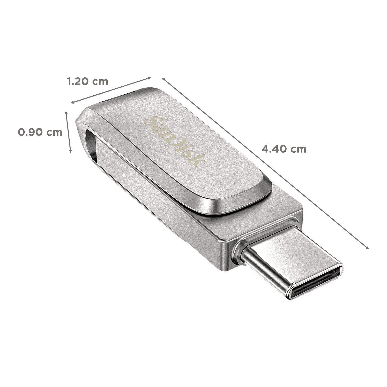 SanDisk Ultra Dual Drive Luxe 512GB USB Type A (3.2), USB Type C (3.2) OTG Pen Drive (Swivel Design To Protect Connectors, Silver) SanDisk Ultra Dual Drive Luxe 512GB USB Type A (3.2), USB Type C (3.2) OTG Pen Drive (Swivel Design To Protect Connectors, Silver)_2