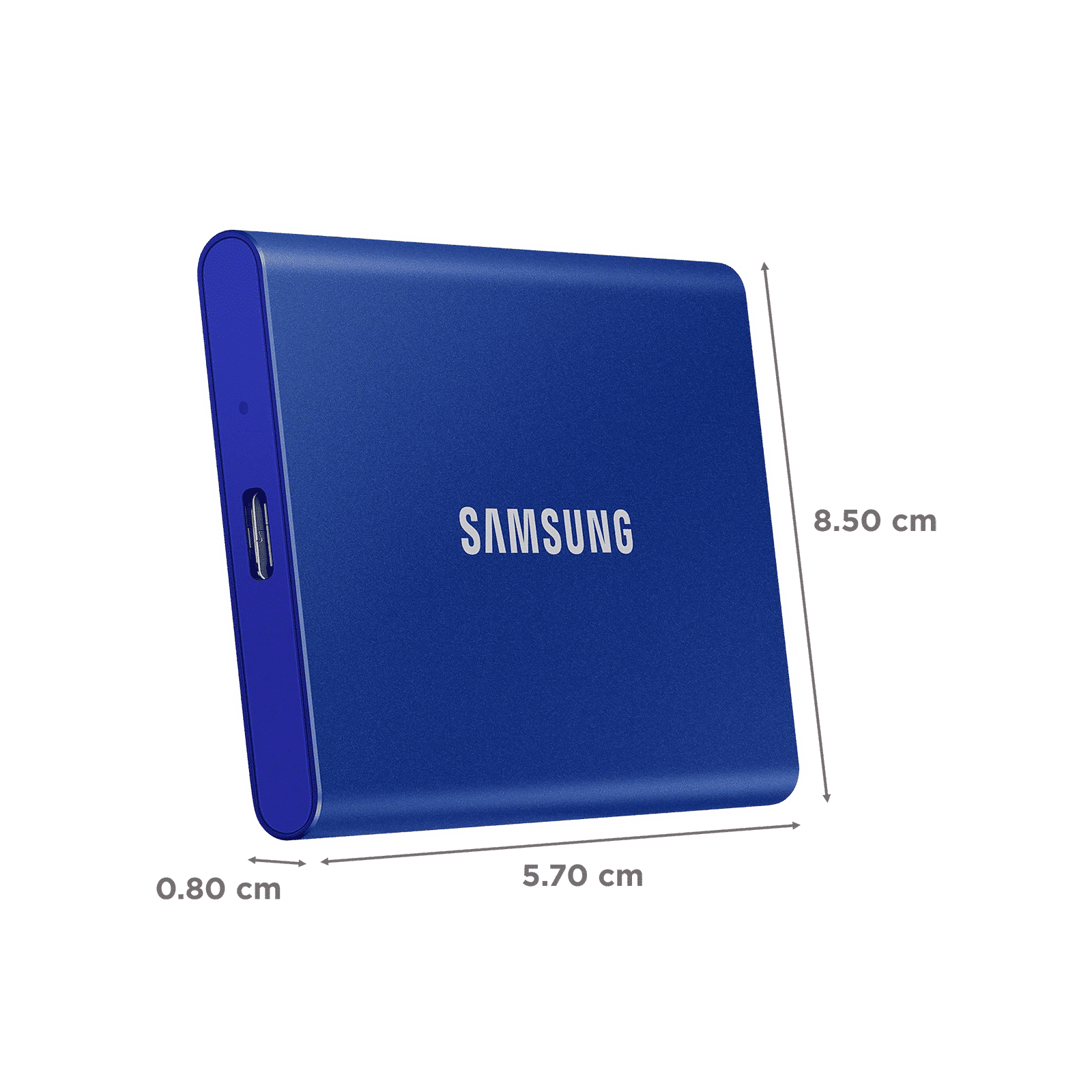SAMSUNG T7 500GB USB Type-C (3.2) Portable Solid State Drive (Shock Resistance and Password Protection, Indigo Blue)_2