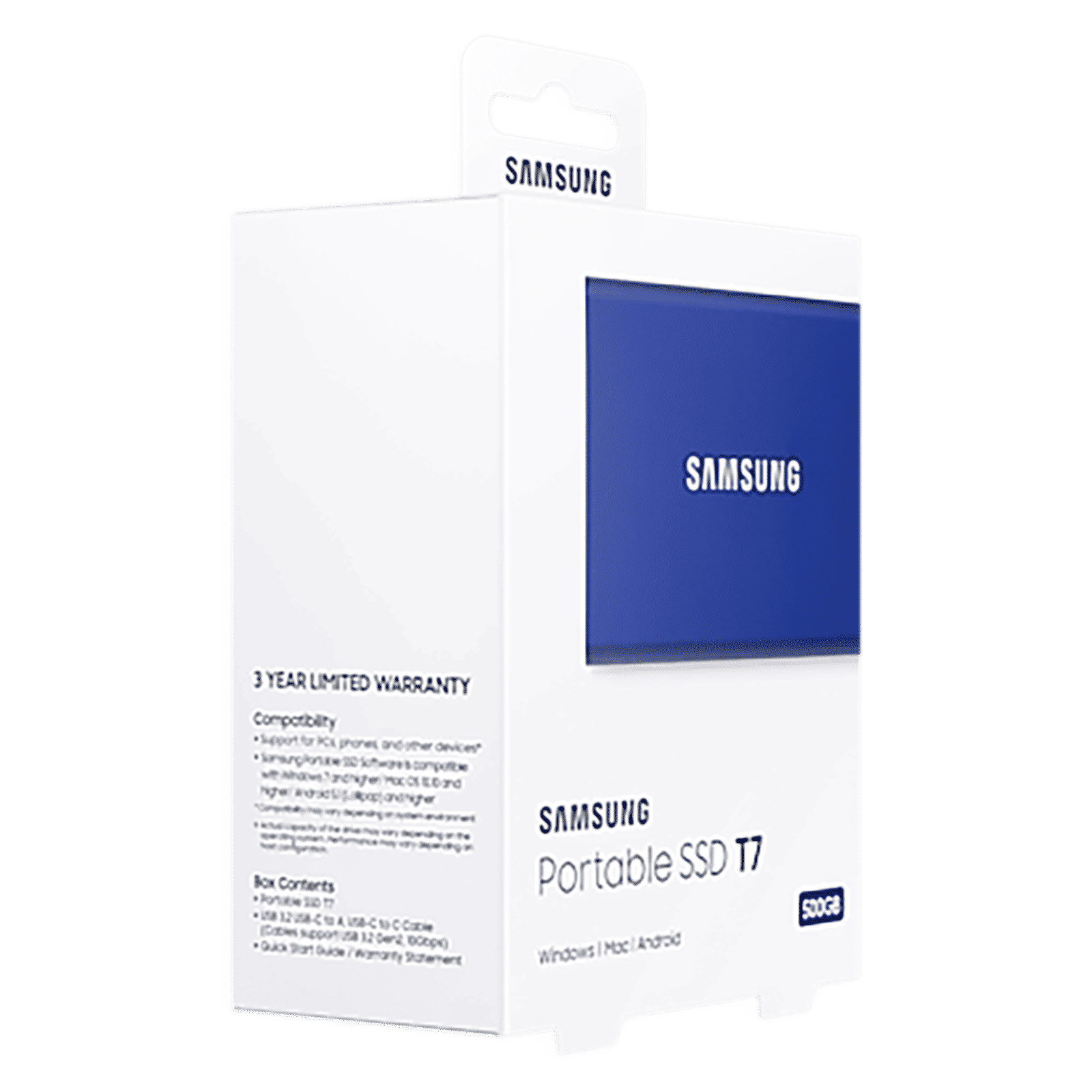 SAMSUNG T7 500GB USB Type-C (3.2) Portable Solid State Drive (Shock Resistance and Password Protection, Indigo Blue)_4