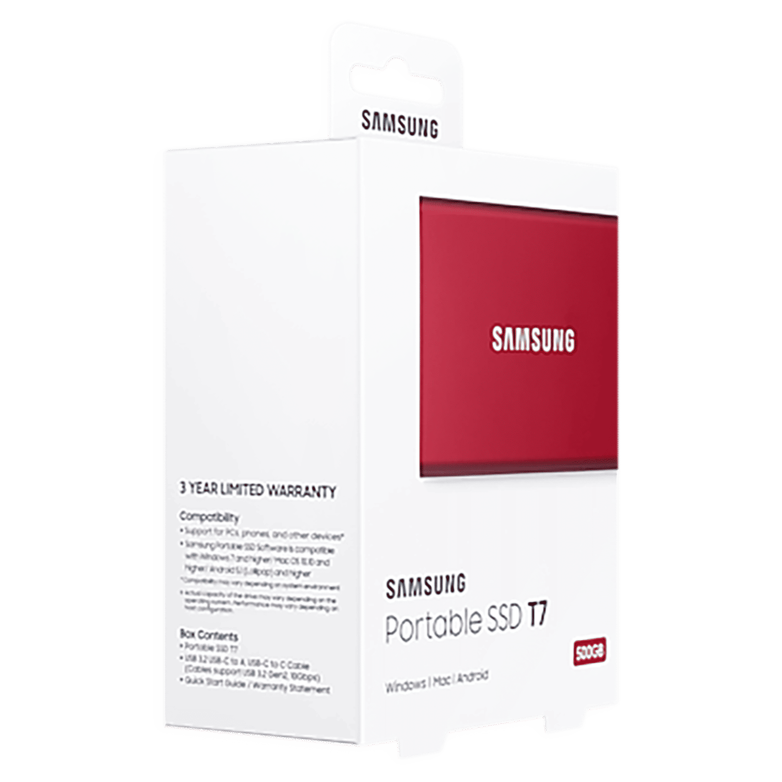 SAMSUNG T7 500GB USB 3.2 SolidÂ StateÂ Drive (UASP Mode, MU-PC500R/WW, Metallic Red)_10