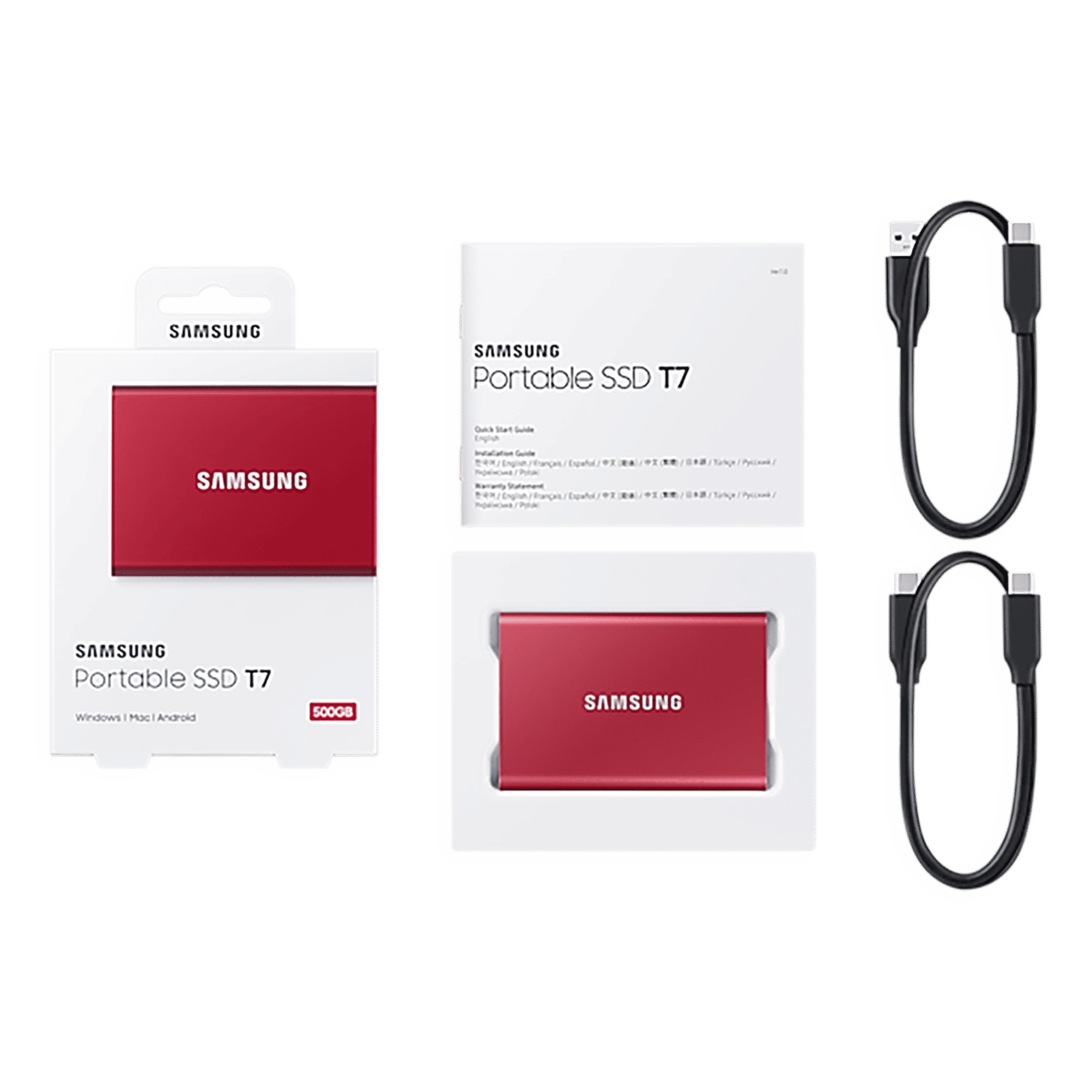 SAMSUNG T7 500GB USB 3.2 SolidÂ StateÂ Drive (UASP Mode, MU-PC500R/WW, Metallic Red)_9
