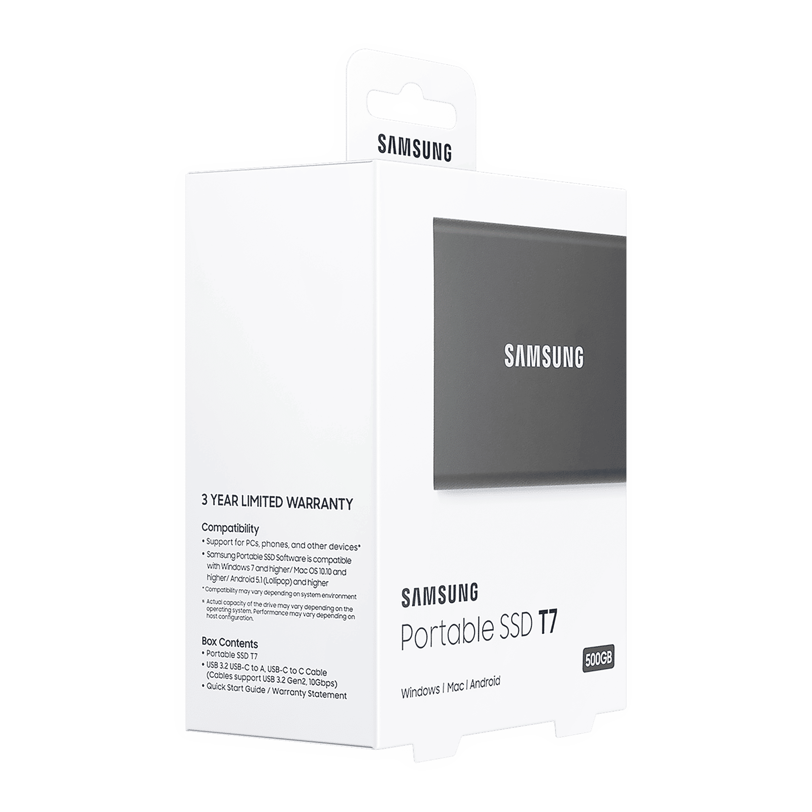 SAMSUNG T7 500GB USB 3.2 SolidÂ StateÂ Drive (UASP Mode, MU-PC500T/WW, Titan Grey)_12