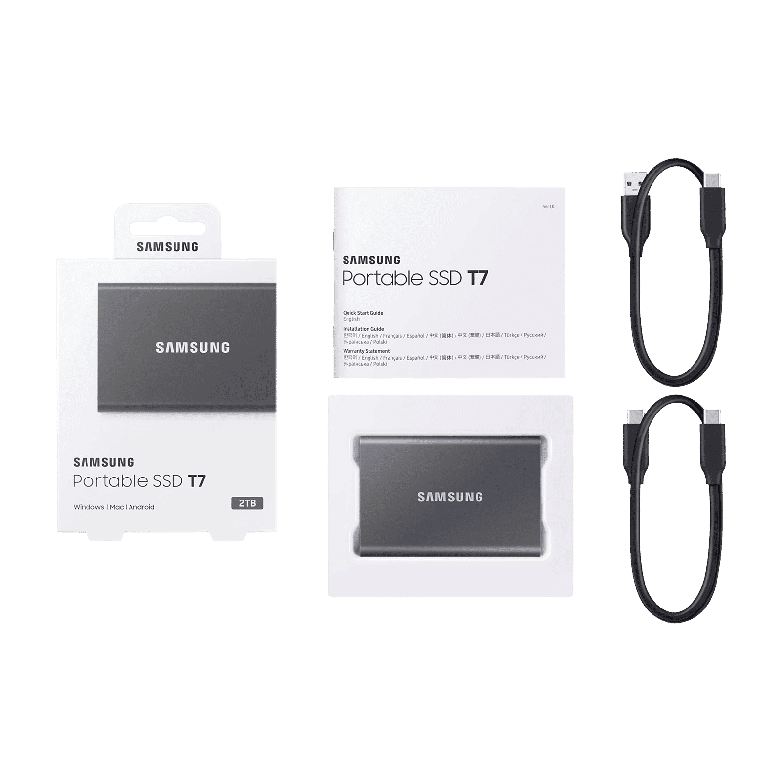 SAMSUNG T7 2TB USB 3.2 SolidÂ StateÂ Drive (UASP Mode, MU-PC2T0T/WW, Titan Grey)_9