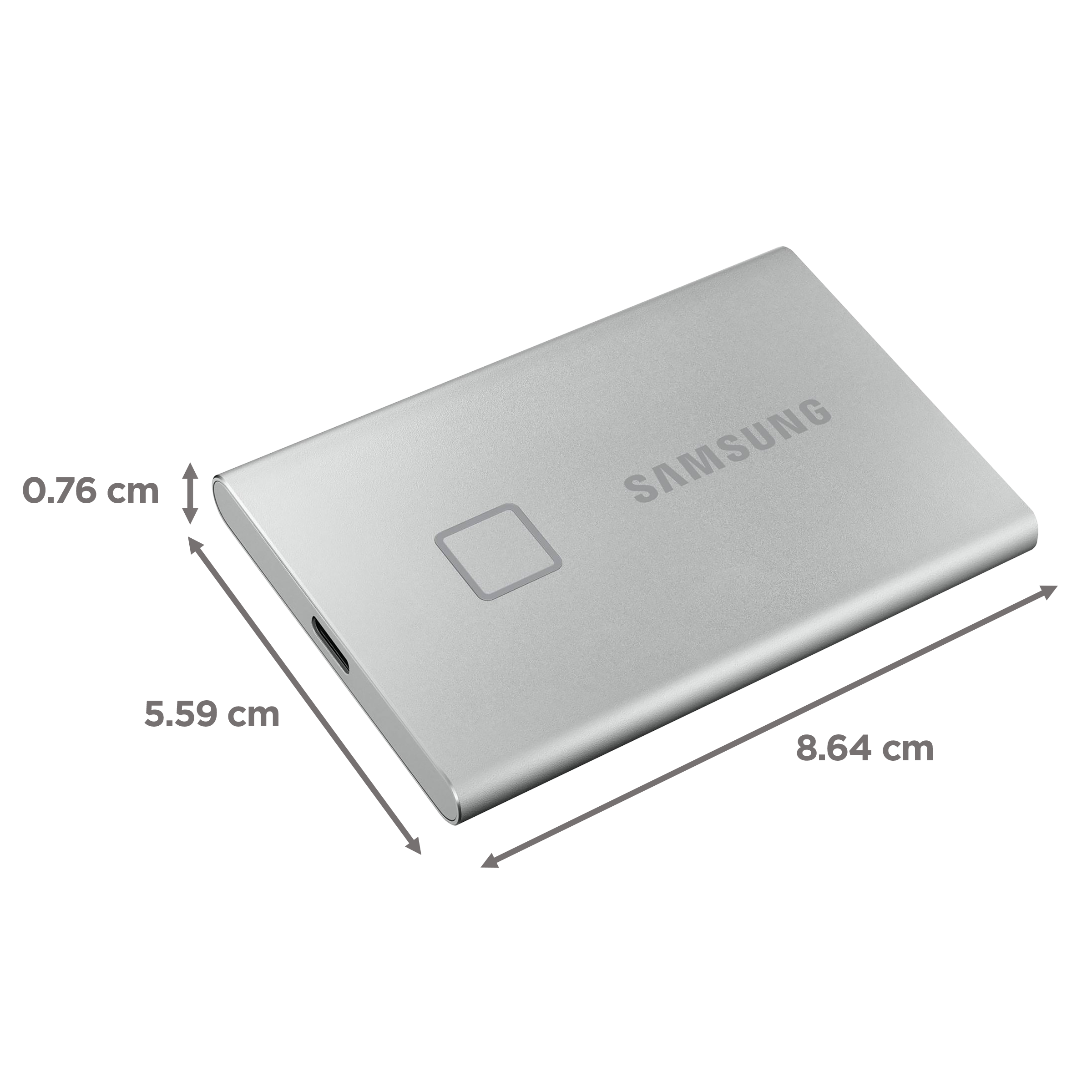 SAMSUNG T7 Touch 2TB USB 3.2 SolidÂ StateÂ Drive (Fingerprint Security, MU-PC2T0S/WW, Silver)_2