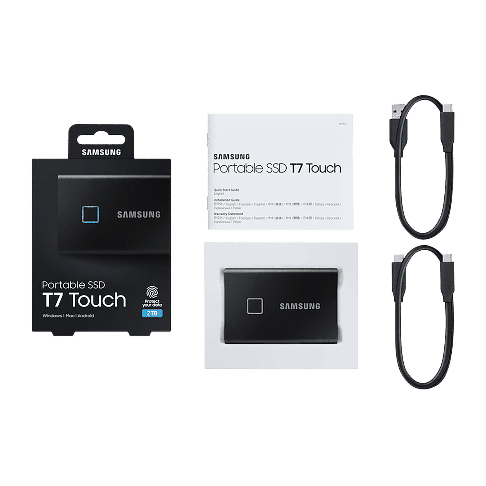 SAMSUNG T7 Touch 2TB USB 3.2 Solid State Drive (Fingerprint Security, MU-PC2T0K/WW, Black) SAMSUNG T7 Touch 2TB USB 3.2 Solid State Drive (Fingerprint Security, MU-PC2T0K/WW, Black)_7
