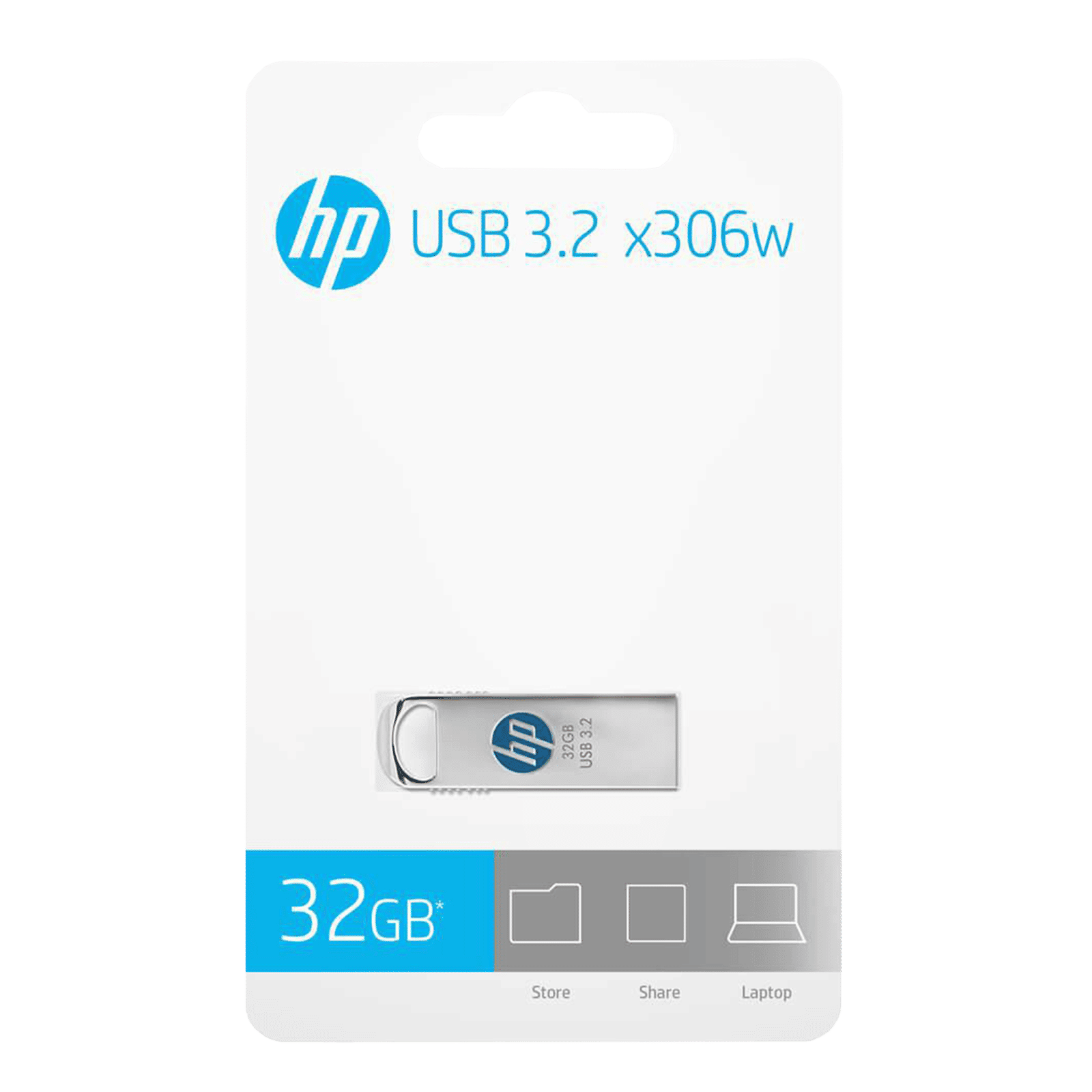 HP x306w 32GB USB 3.2 Flash Drive (HPFD306W-64, Silver)_6