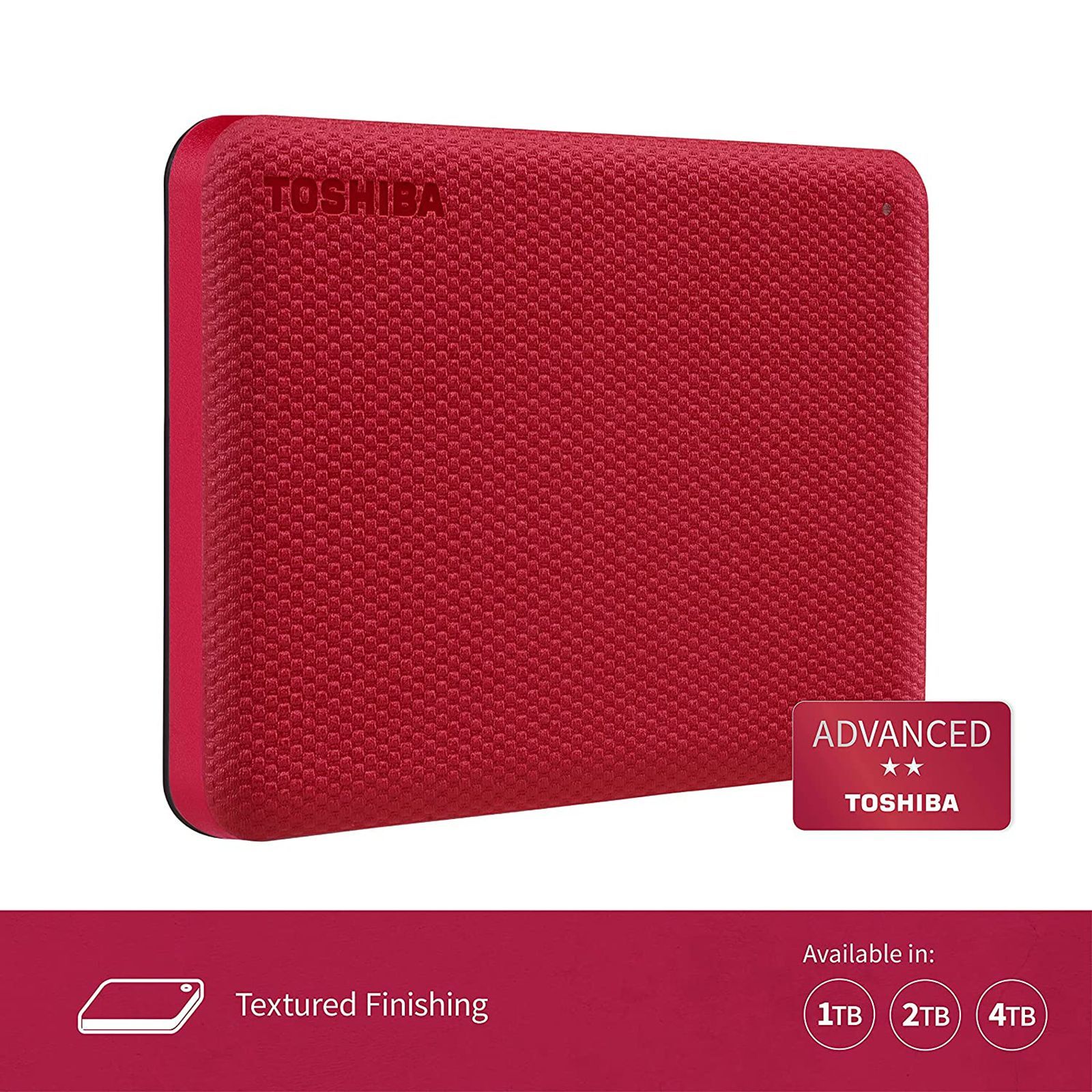 TOSHIBA Canvio Advance 2TB USB Type-A (3.0) Portable Hard Disk Drive (Auto-Backup Software, Red)_9