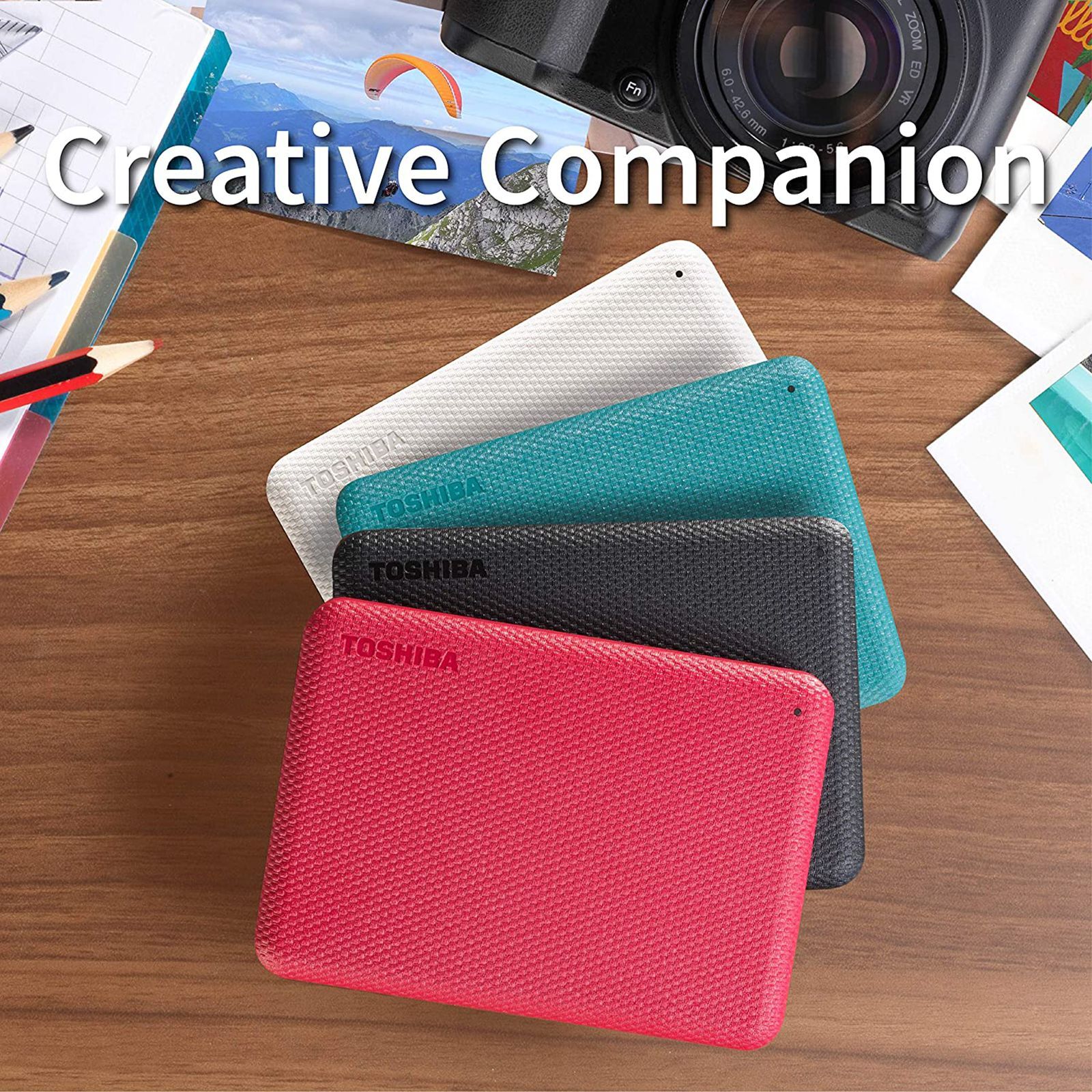 TOSHIBA Canvio Advance 2TB USB Type-A (3.0) Portable Hard Disk Drive (Auto-Backup Software, Red)_4