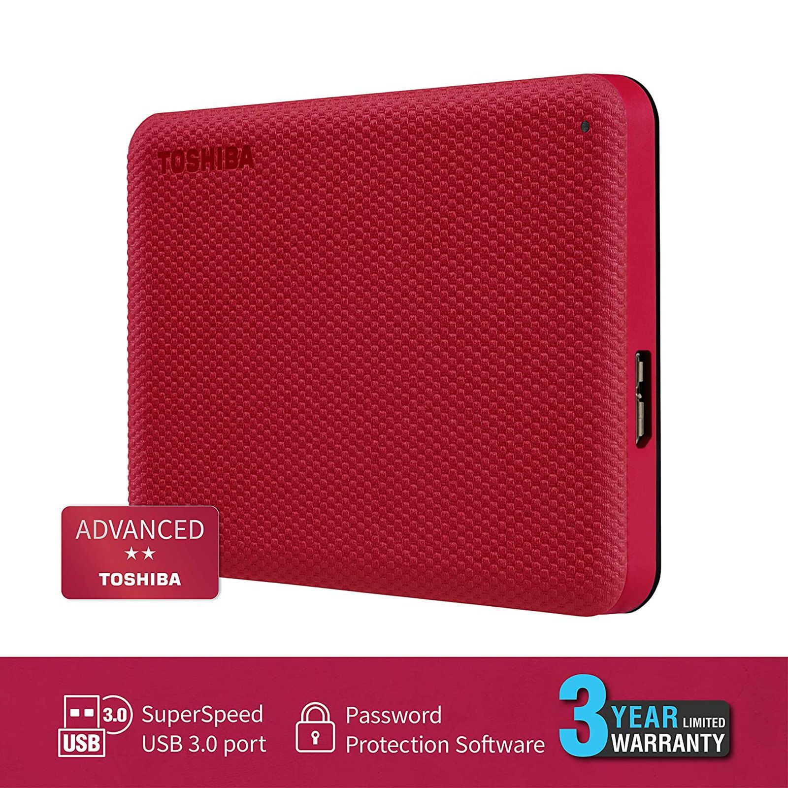 TOSHIBA Canvio Advance 2TB USB Type-A (3.0) Portable Hard Disk Drive (Auto-Backup Software, Red)_6