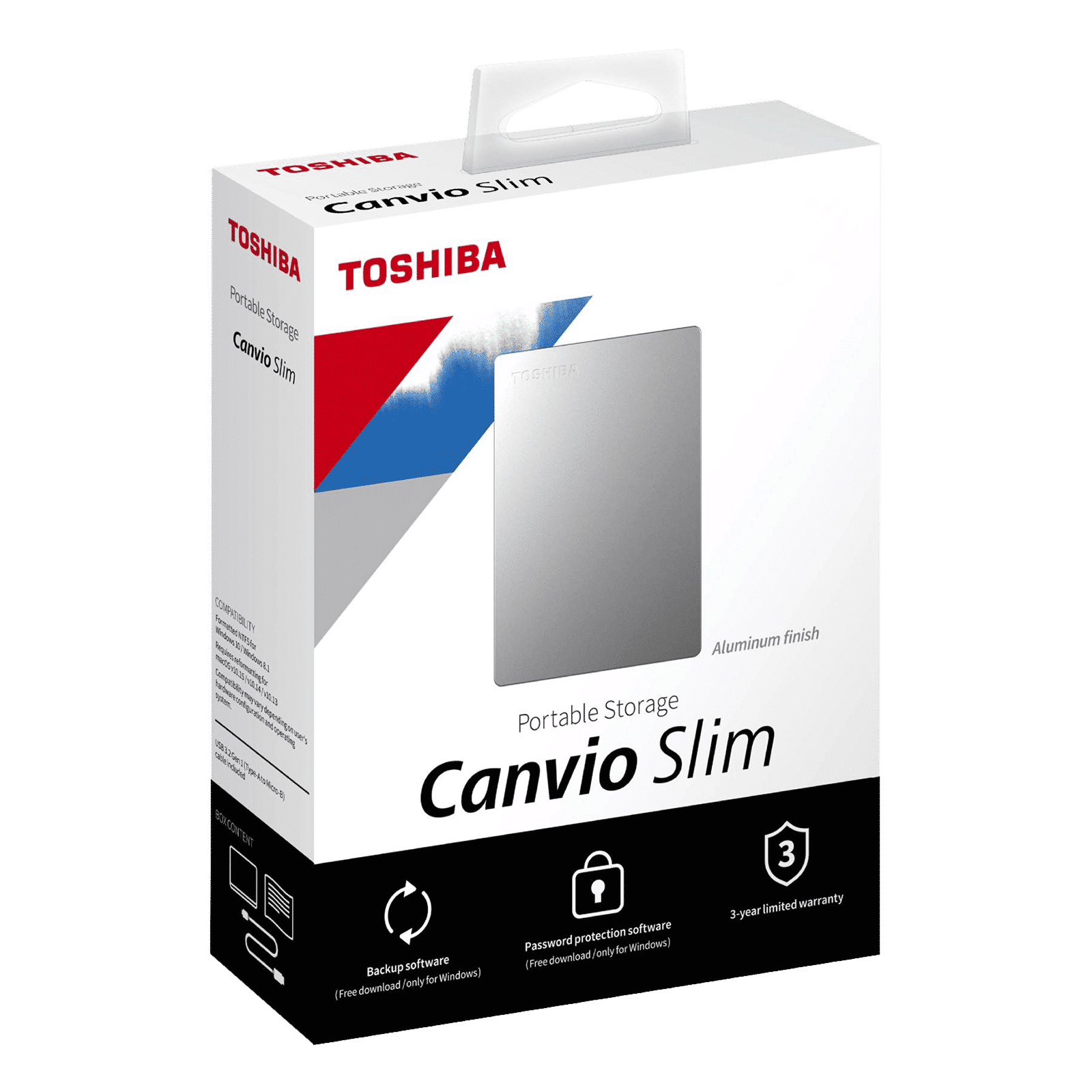 TOSHIBA Canvio Slim 1TB USB (3.0) Portable Hard Disk Drive (Auto-backup Software, Silver Metallic)_9