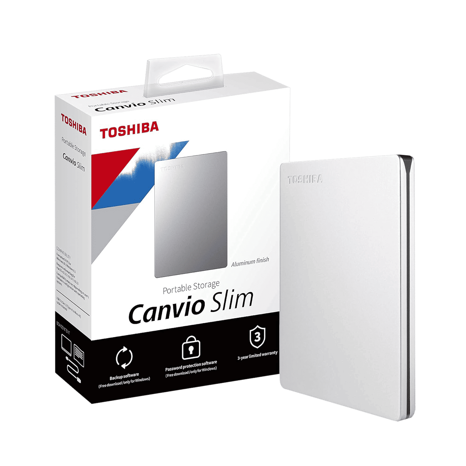TOSHIBA Canvio Slim 1TB USB (3.0) Portable Hard Disk Drive (Auto-backup Software, Silver Metallic)_6
