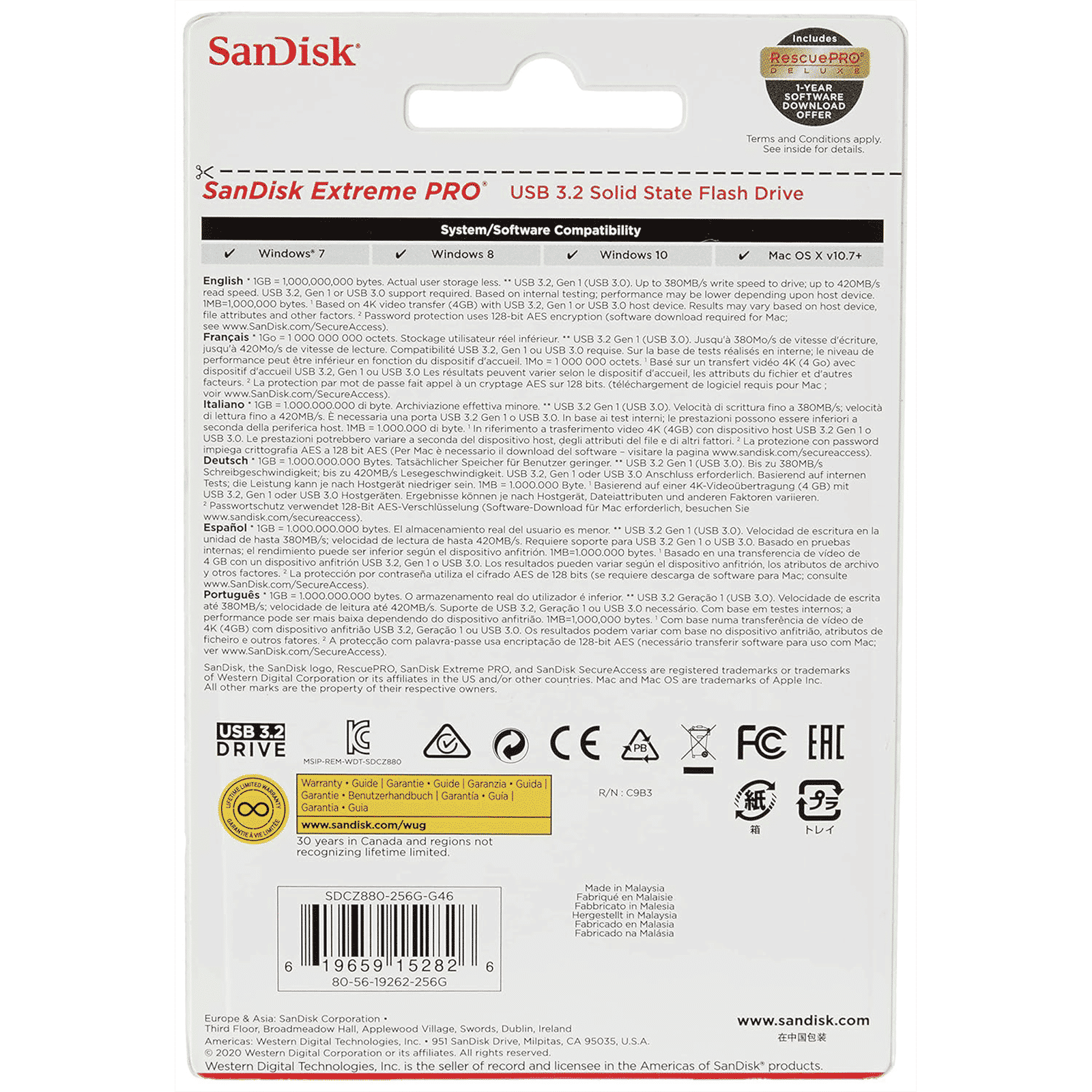 SanDisk Extreme PRO 256GB USB 3.2 Flash Drive (420MB/s Read Speed, SDCZ880-256G-G46, Black) SanDisk Extreme PRO 256GB USB 3.2 Flash Drive (420MB/s Read Speed, SDCZ880-256G-G46, Black)_4