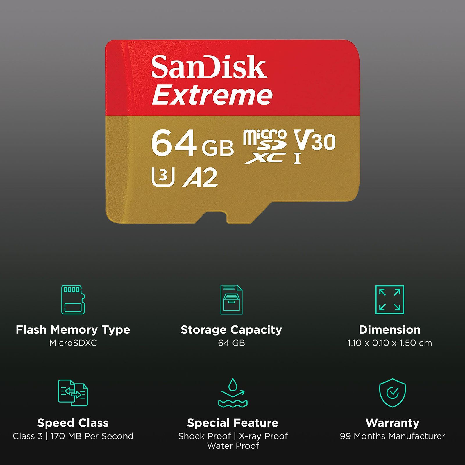 SanDisk Extreme MicroSDXC 64GB Class 10 190MB/s Memory Card_3