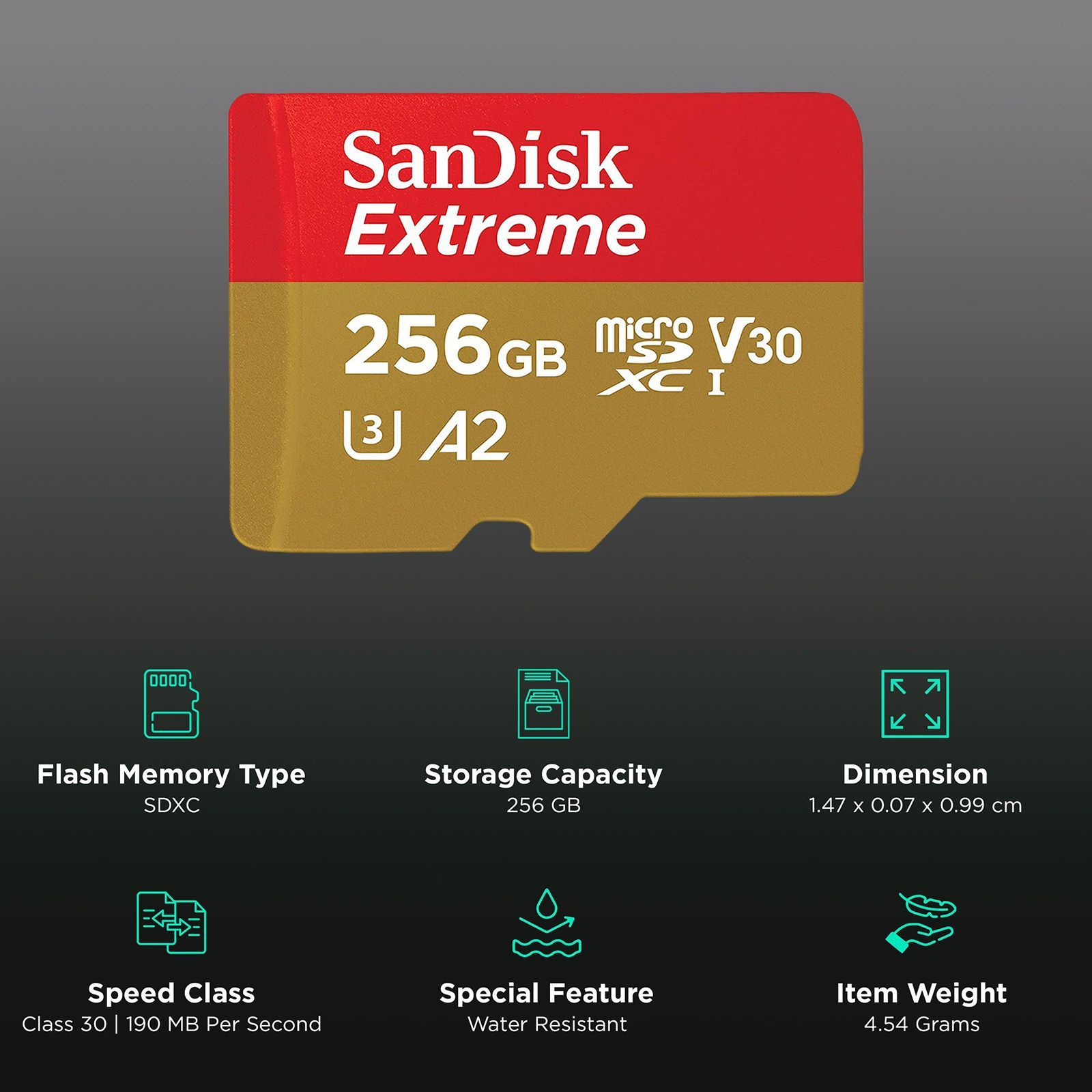 SanDisk Extreme MicroSDXC 256GB Class 10, Class 30, Class 3 190MB/s Memory Card SanDisk Extreme MicroSDXC 256GB Class 10, Class 30, Class 3 190MB/s Memory Card_3