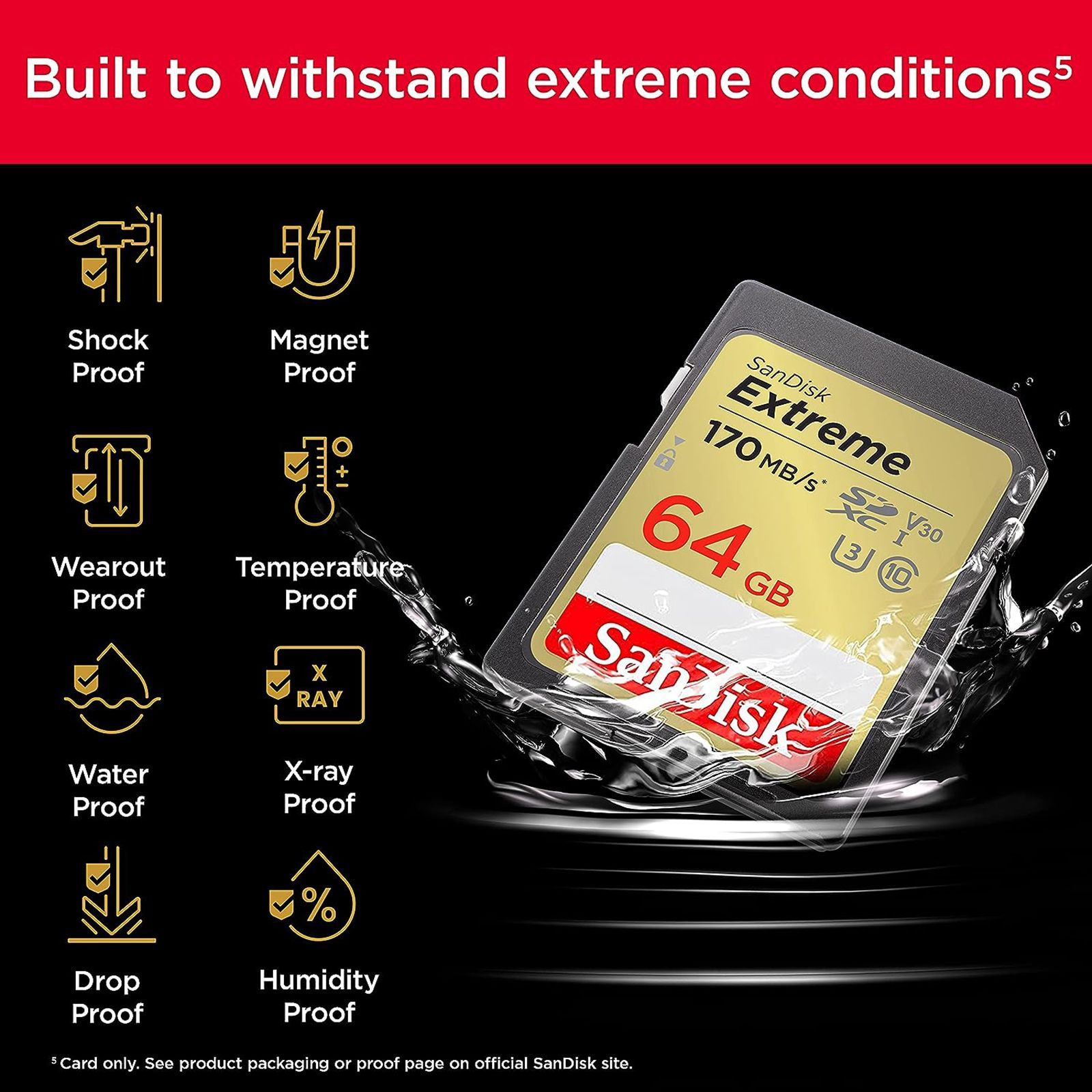 SanDisk Extreme SD SDHC 64GB Class 3, Class 30 170MB/s Memory Card_5