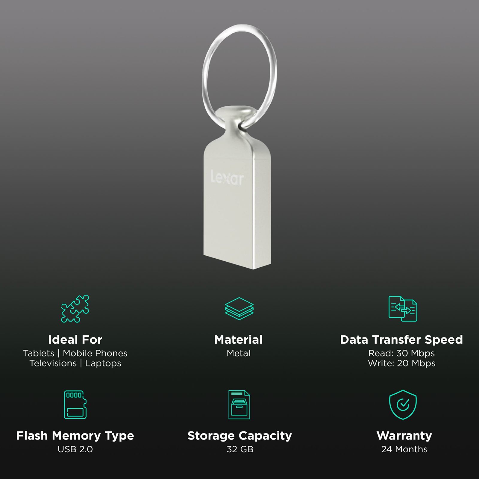 Lexar JumpDrive M22 32GB USB 2.0 Pen Drive (Plug and Play, LJDM022032G-BNJNG, Silver)_3