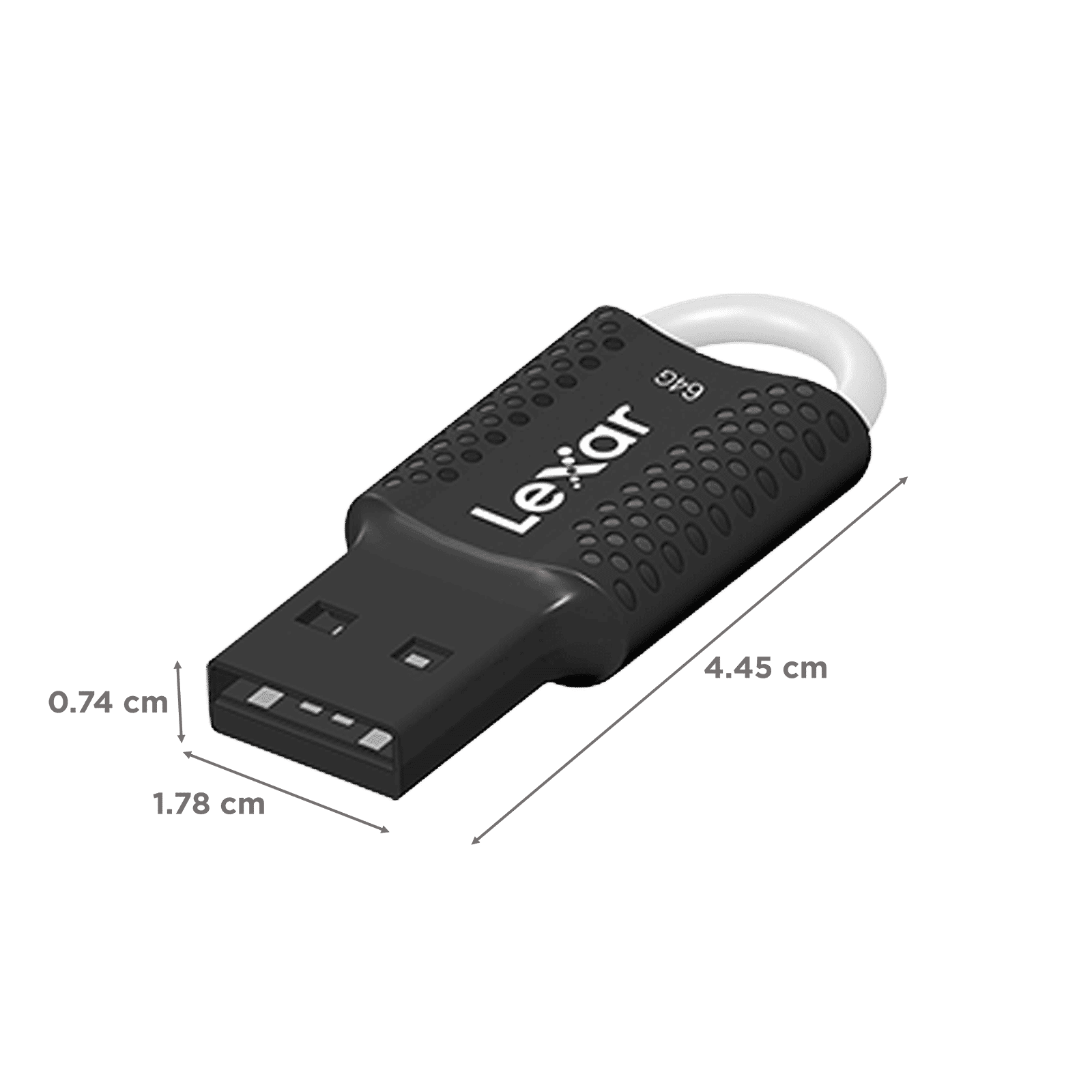 Lexar JumpDrive V40 64GB USB 2.0 Flash Drive (With Key Chain Hole, LJDV40-64GAB, Black)_2