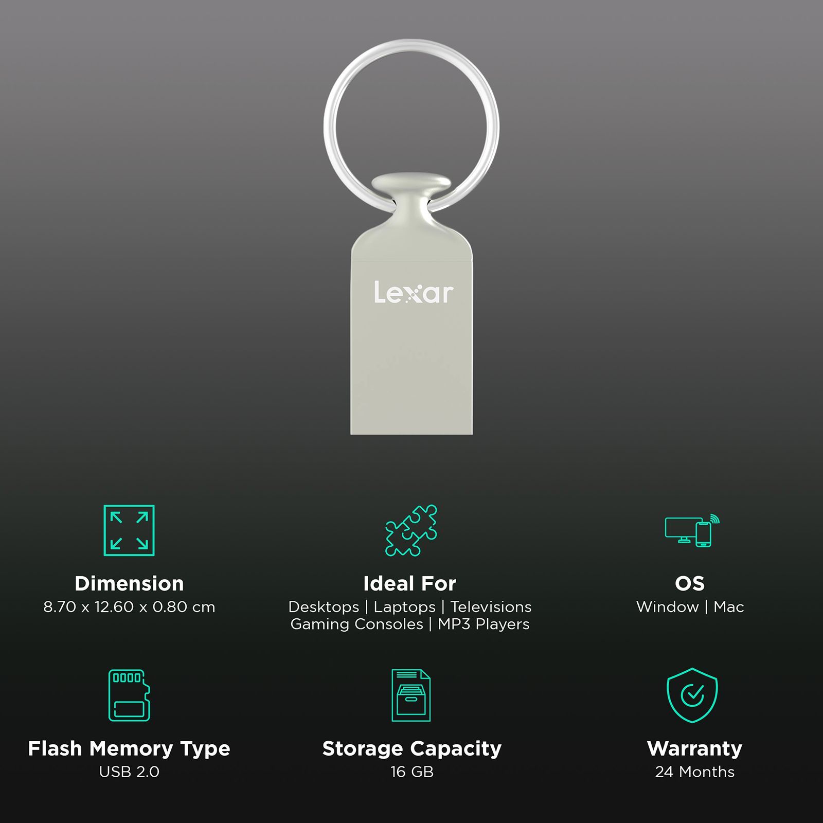 Lexar JumpDrive M22 16GB USB 2.0 Pen Drive (Standard Opening Mechanism, LJDM022016G-BNJNG, Silver)_3