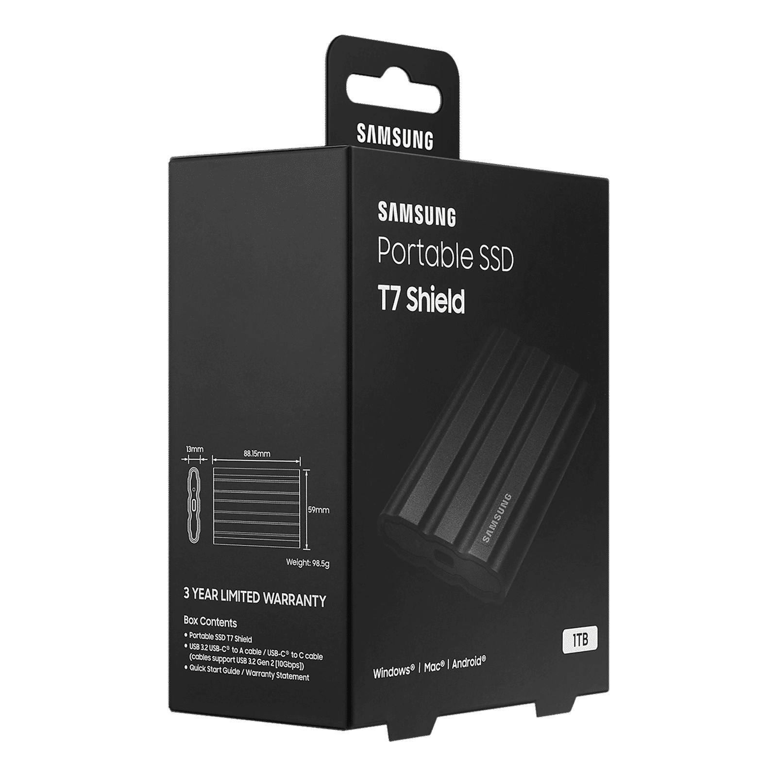 SAMSUNG T7 1TB USB Type-C (3.2) Portable Solid State Drive (IP65 Water and Dust Resistance, Black) SAMSUNG T7 1TB USB Type-C (3.2) Portable Solid State Drive (IP65 Water and Dust Resistance, Black)_9
