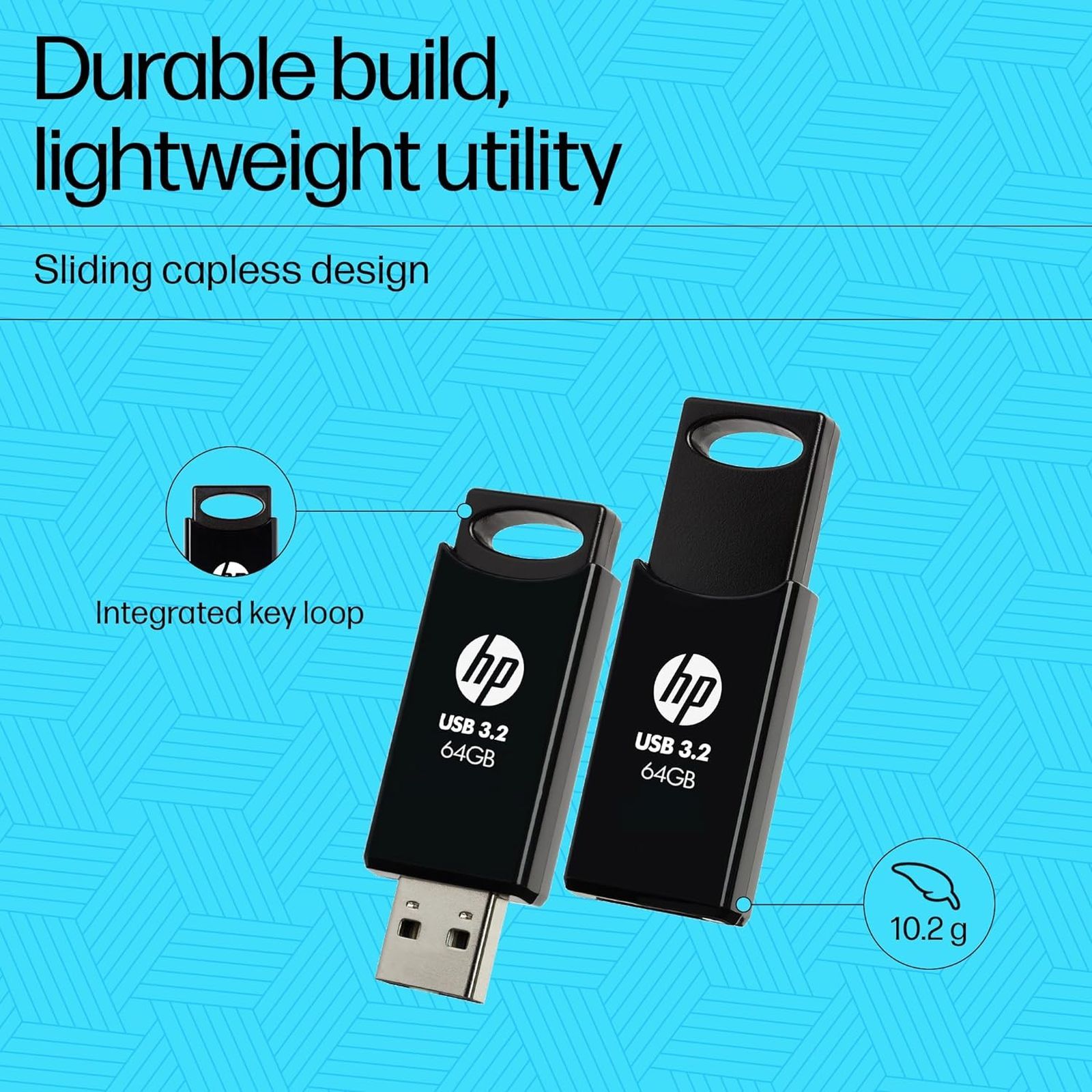 HP 712w 64GB USB Type-A (3.2) Pen Drive (Durable Capless Design, Black)_6