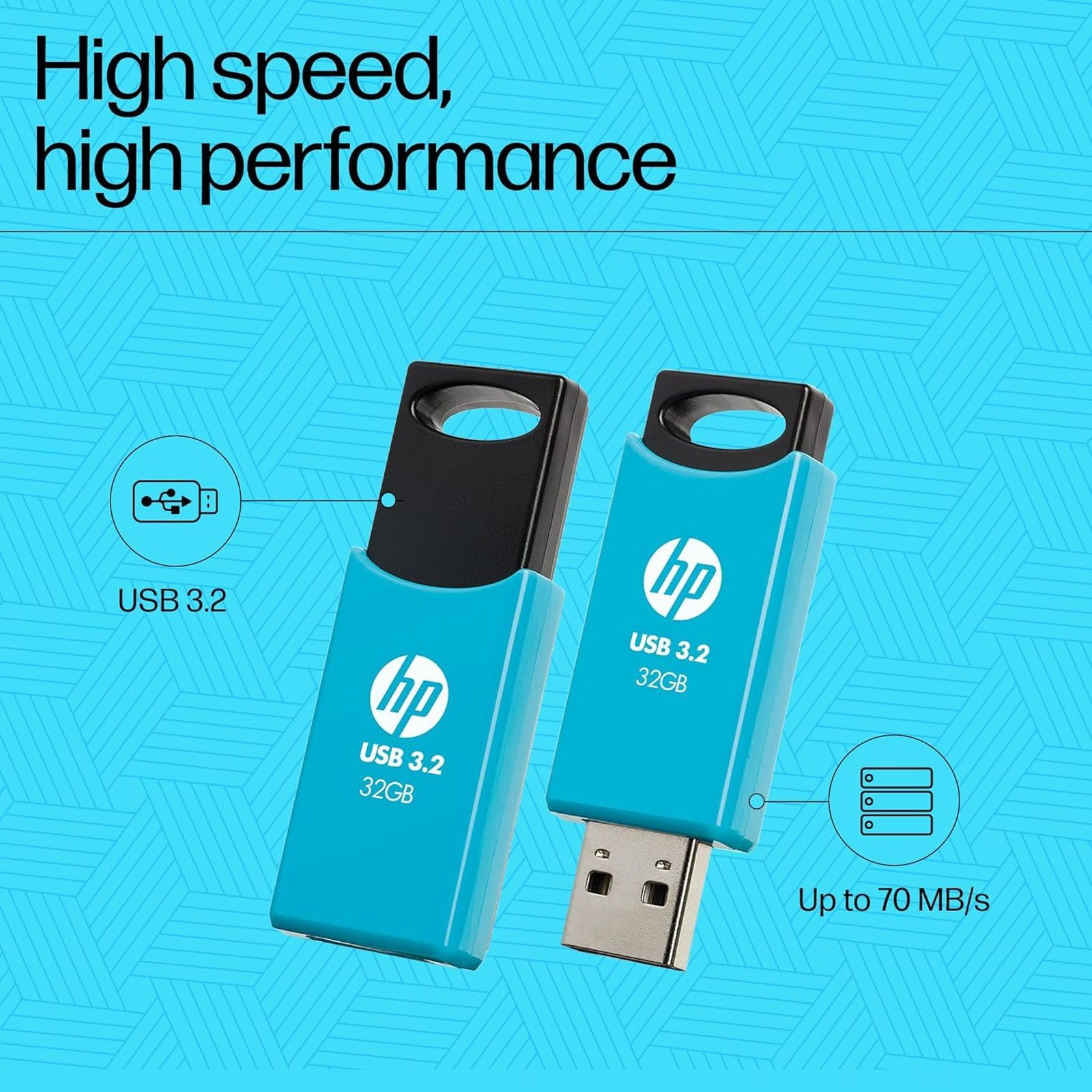 HP 712w 32GB USB Type-A (3.2) Pen Drive (Sliding Capless Design, Blue)_4