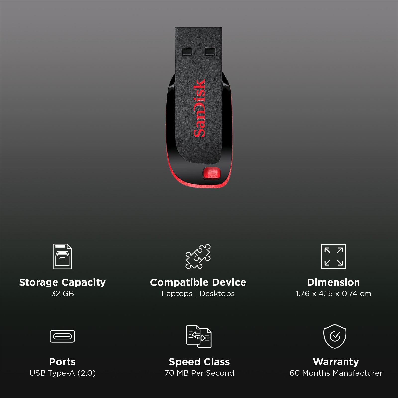 SanDisk Cruzer Blade 32GB USB (2.0) Pen Drive (High-Capacity Drive, Black)_3
