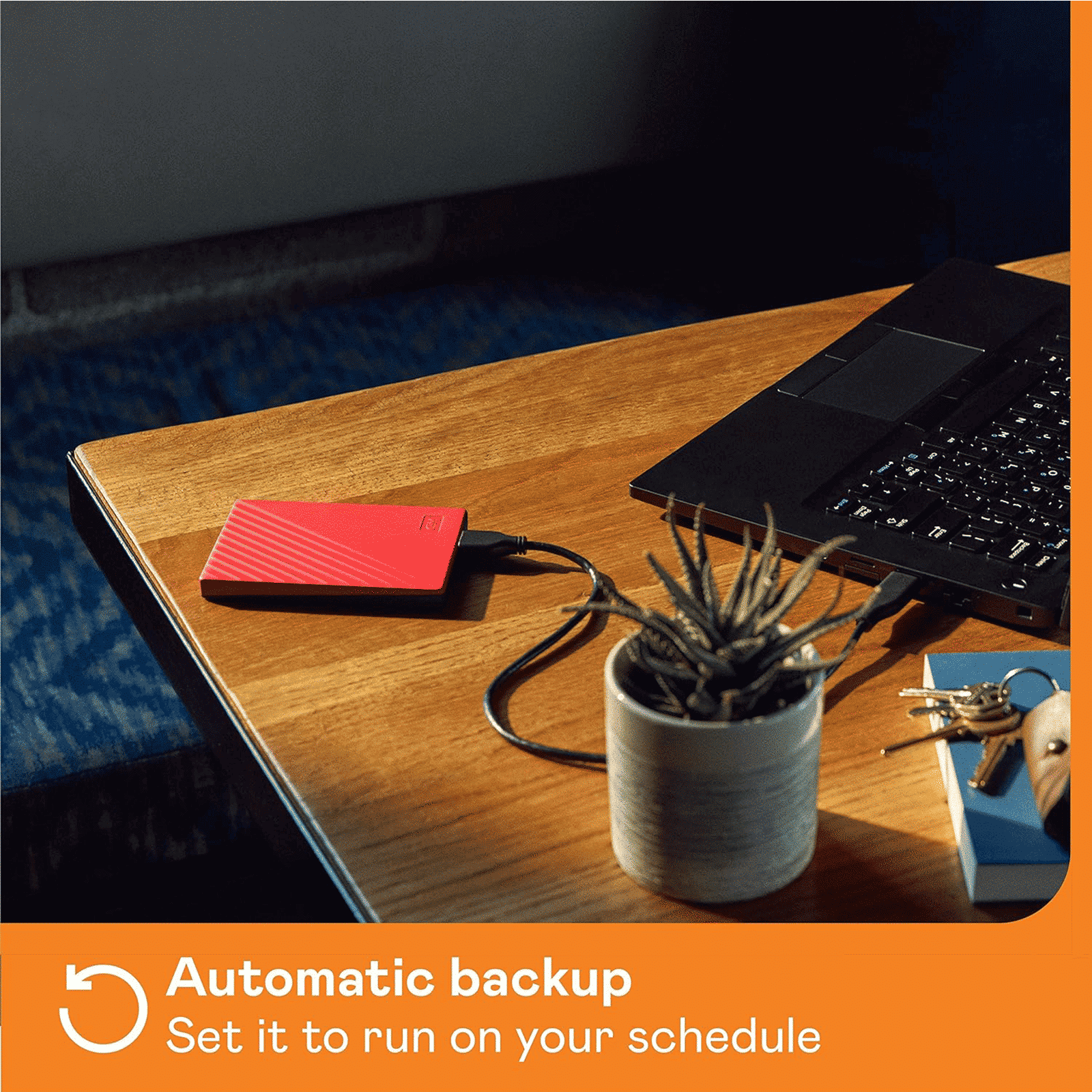 Western Digital My Passport 2TB USB (3.2) Portable Hard Disk Drive (Automatic Backup, Red)_9