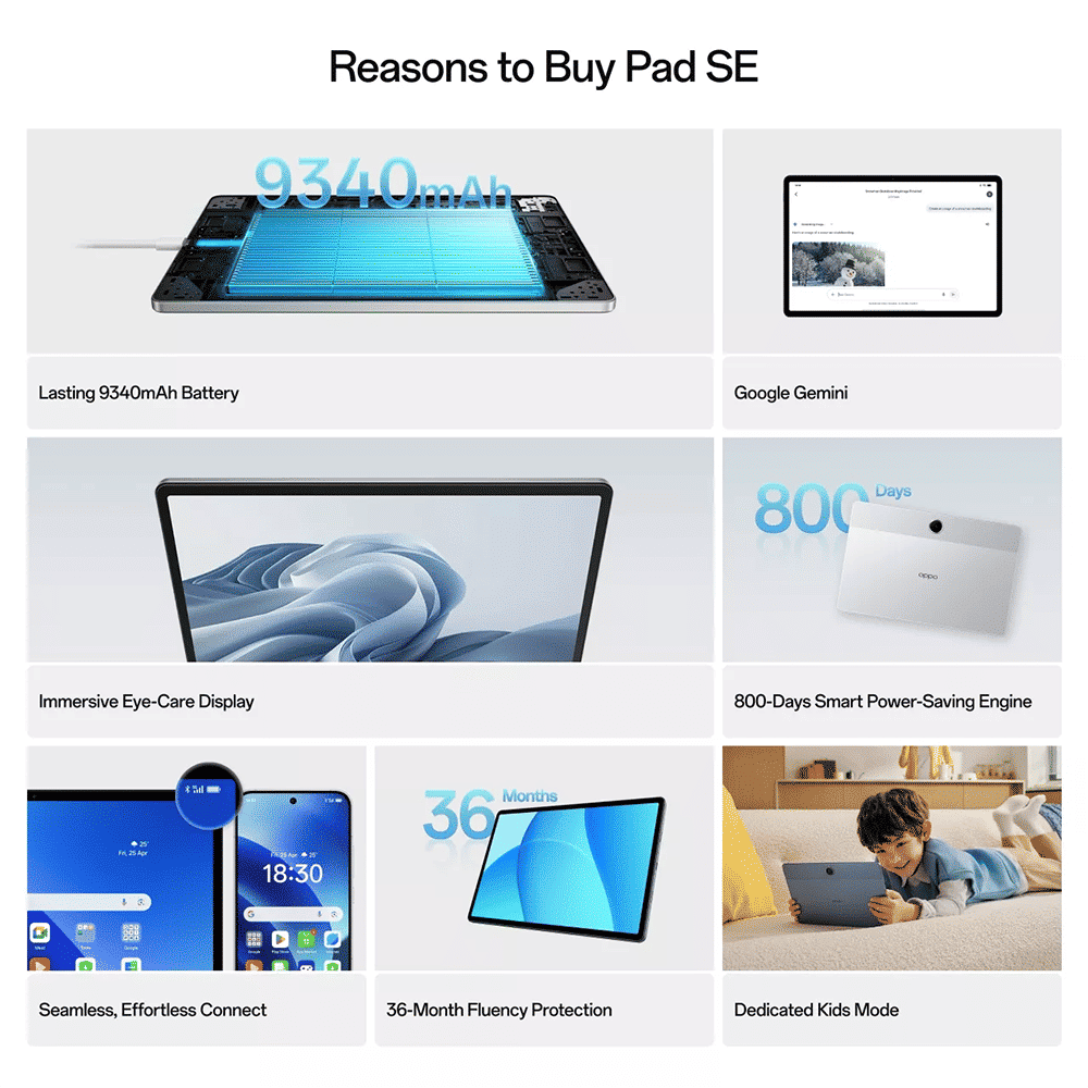 oppo Pad SE Wi-Fi+4G Android Tablet (11 Inch, 6GB RAM, 128GB ROM, Twilight Blue)_7