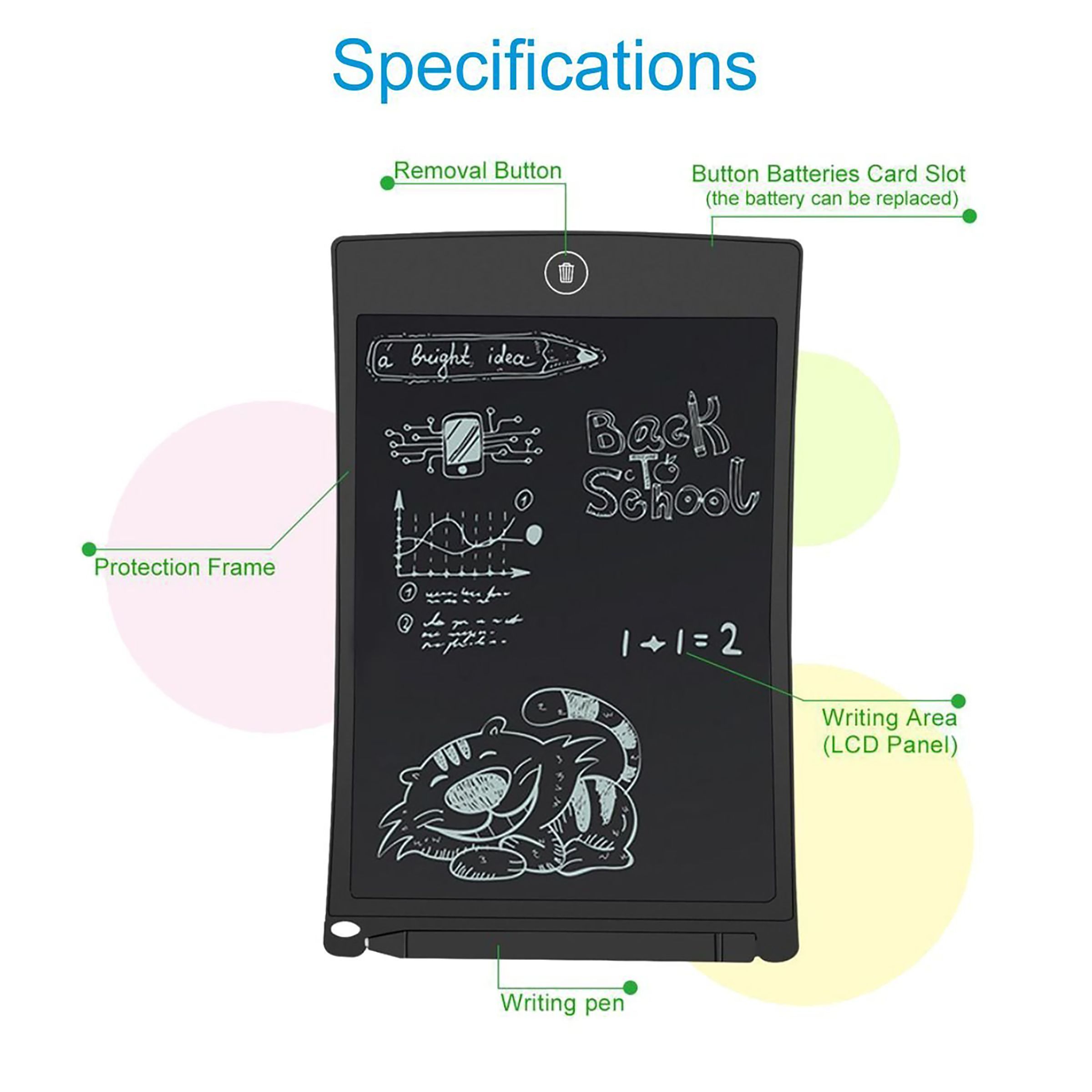 PORTRONICS RuffPad eWriter Tablet (8.5 Inch, Black)_14