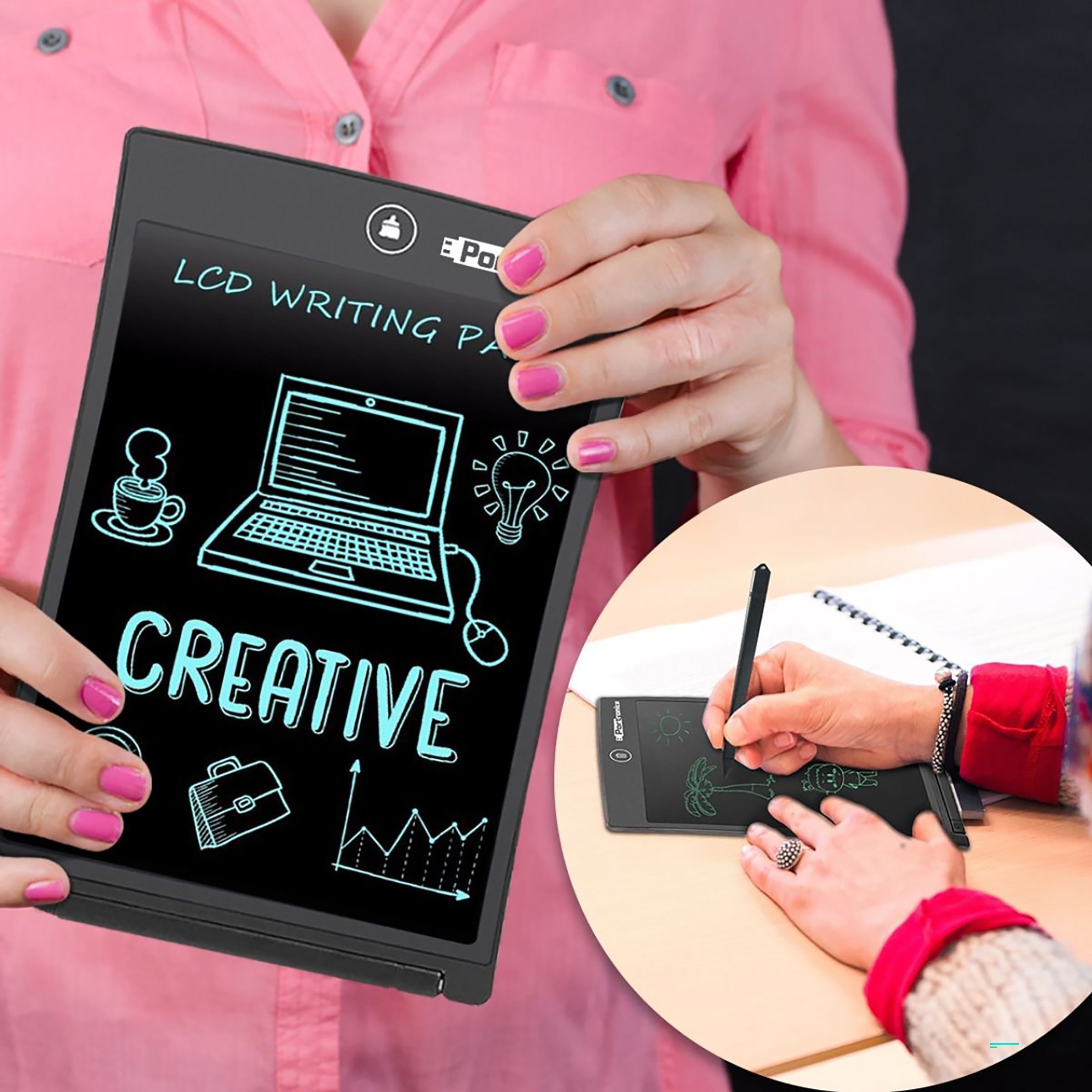 PORTRONICS RuffPad eWriter Tablet (8.5 Inch, Black)_9