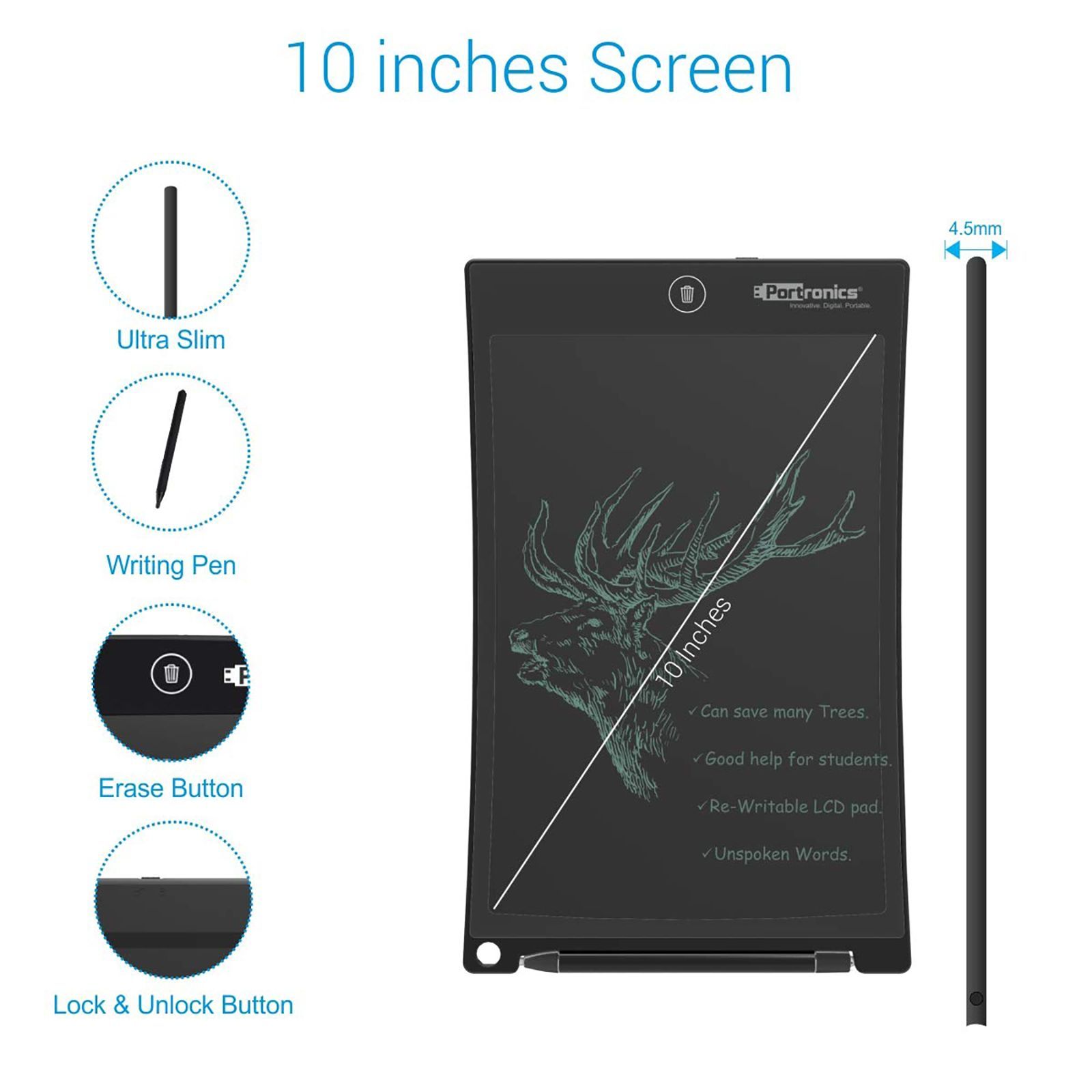 PORTRONICS Ruffpad 10 Plus (10 Inch, Black) PORTRONICS Ruffpad 10 Plus (10 Inch, Black)_2