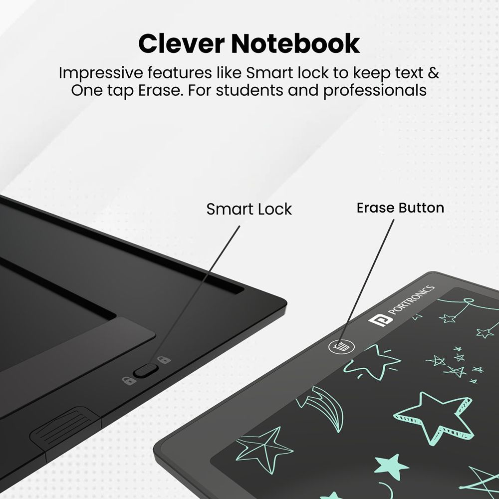 PORTRONICS 12D Ruffpad eWriter Tablet (12 Inch, Black)_13