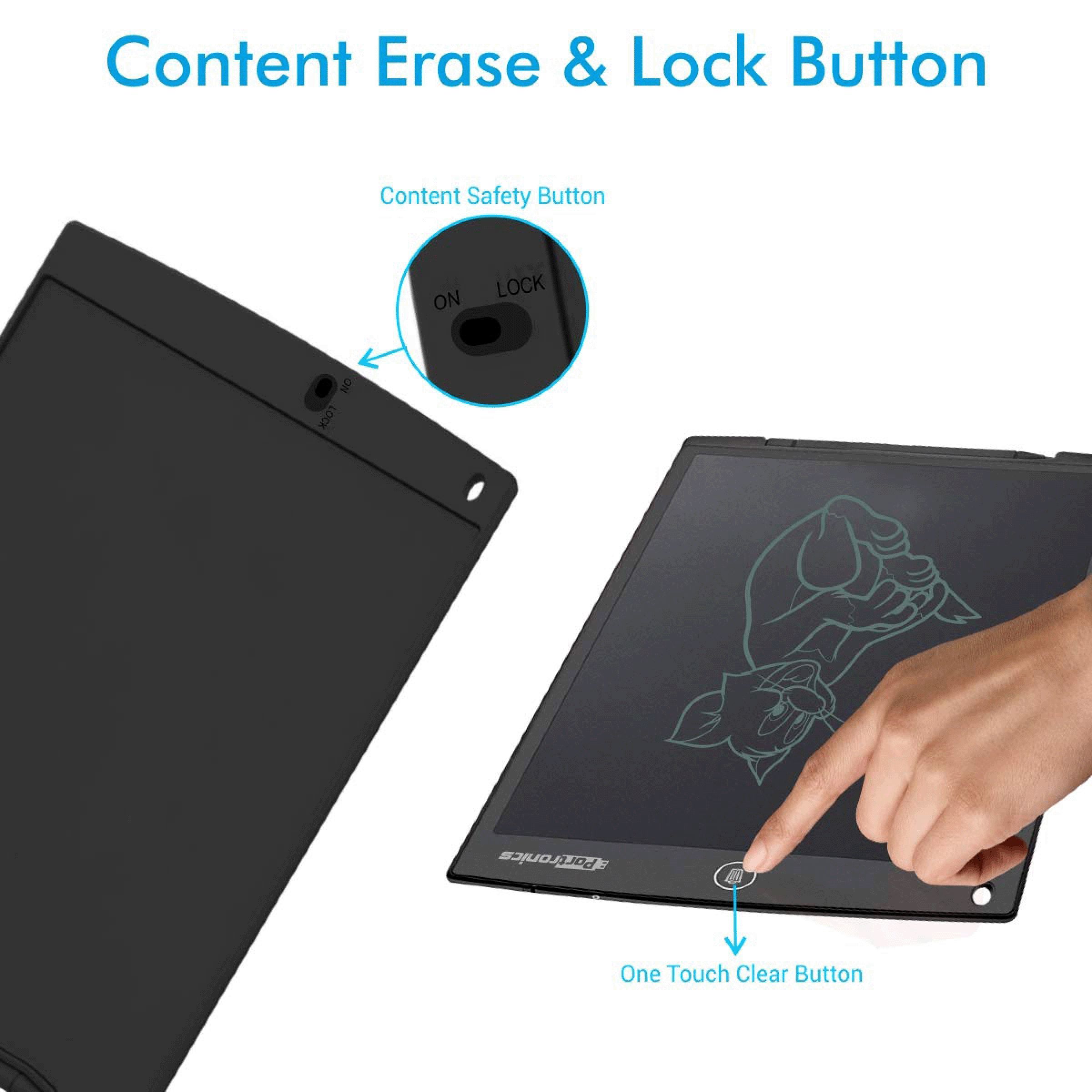 PORTRONICS 12D Ruffpad eWriter Tablet (12 Inch, Black)_6